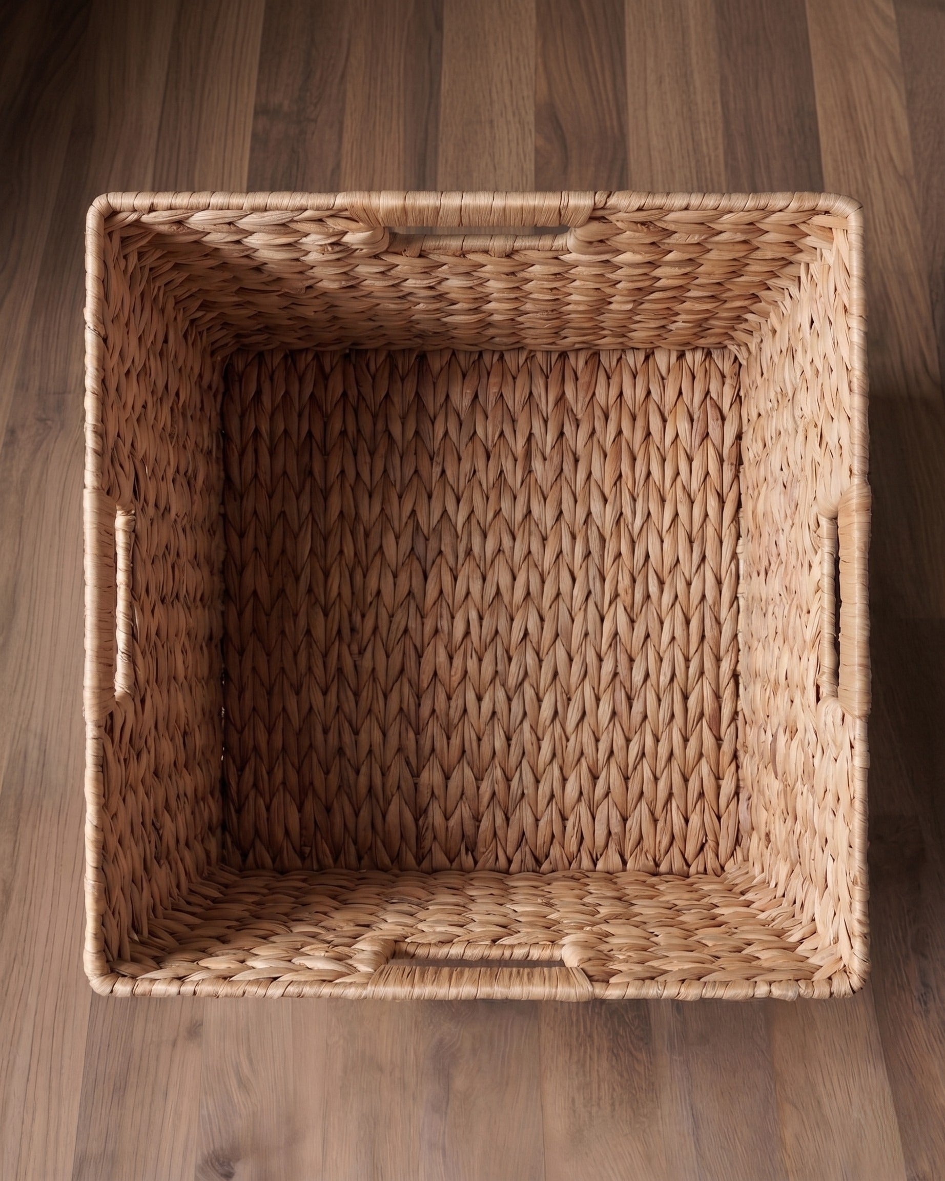 The Finley Handwoven Water Hyacinth Cube Basket