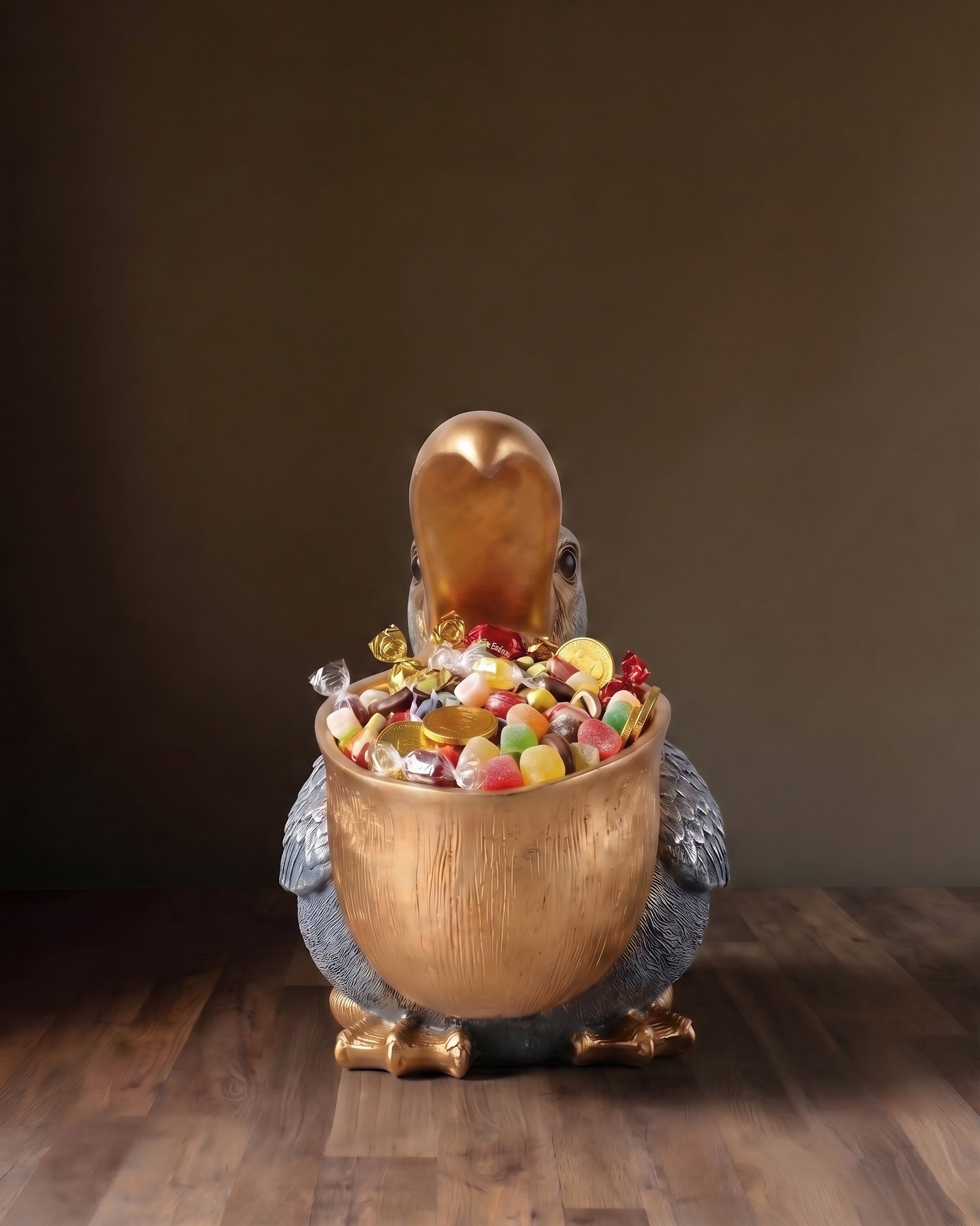 The Gulliver Gilded Pelican Accent Bowl