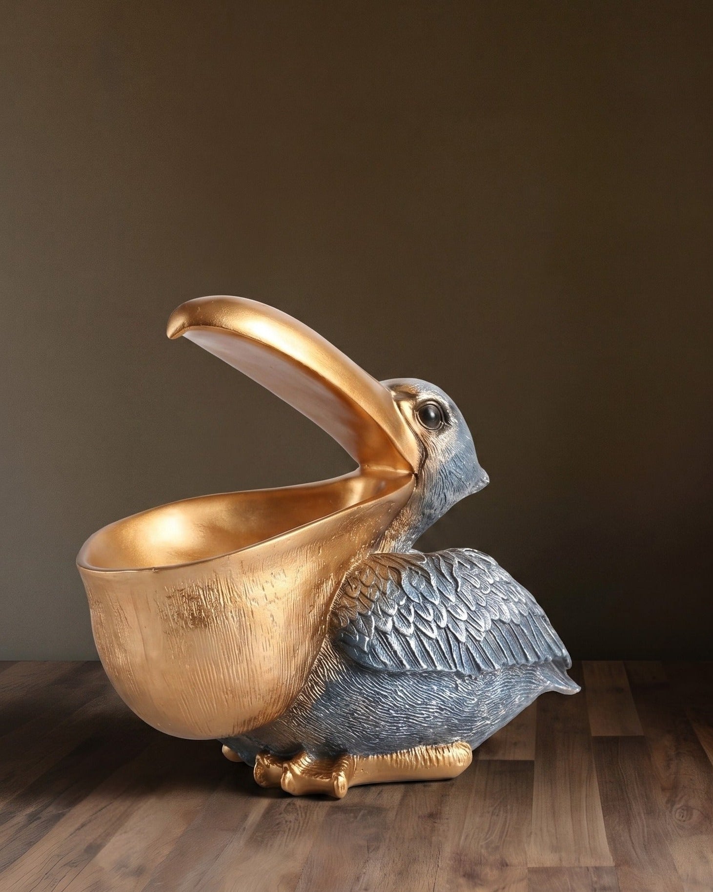 The Gulliver Gilded Pelican Accent Bowl