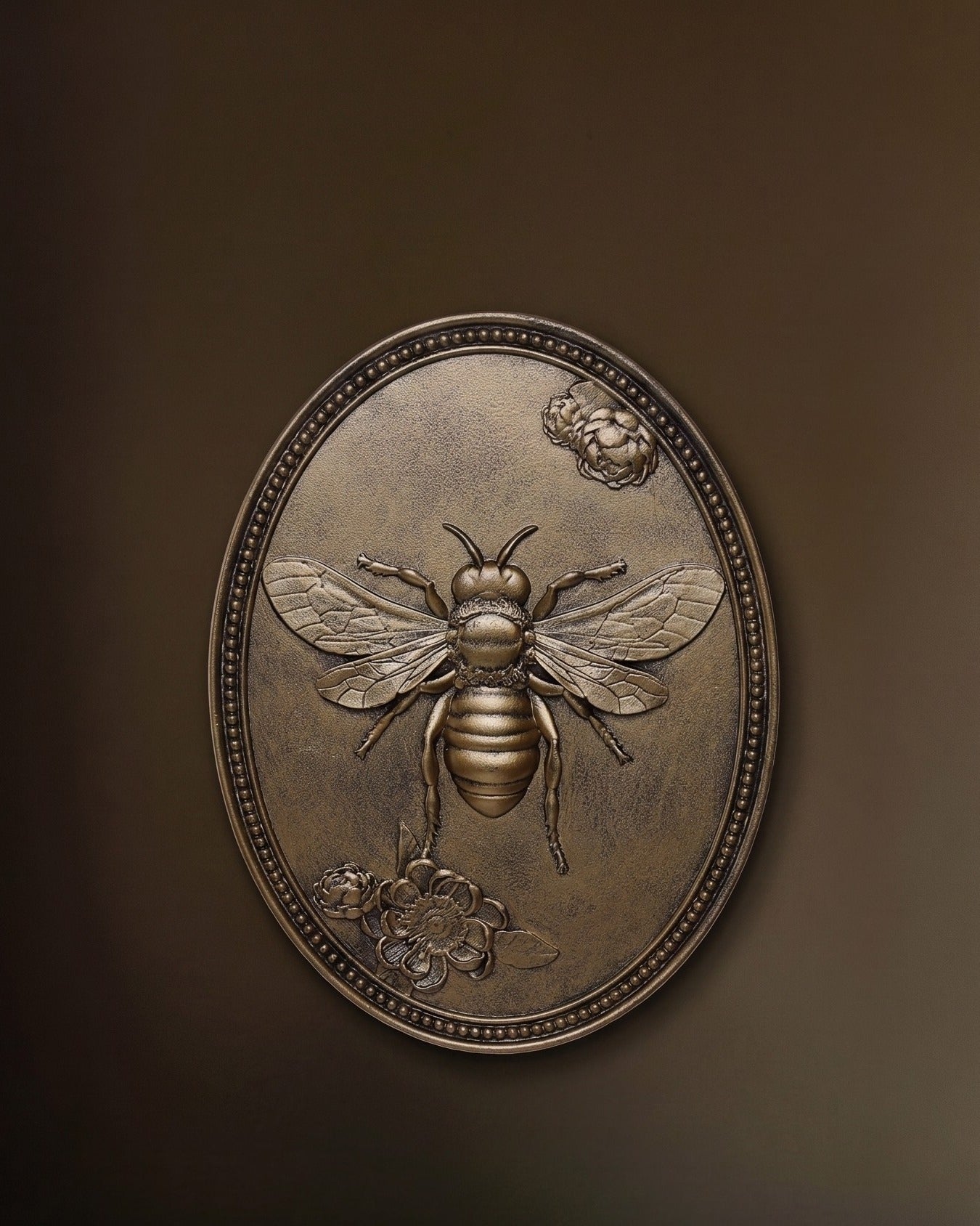 The Queen Bee Vintage-Style Medallion Oval Wall Plaque
