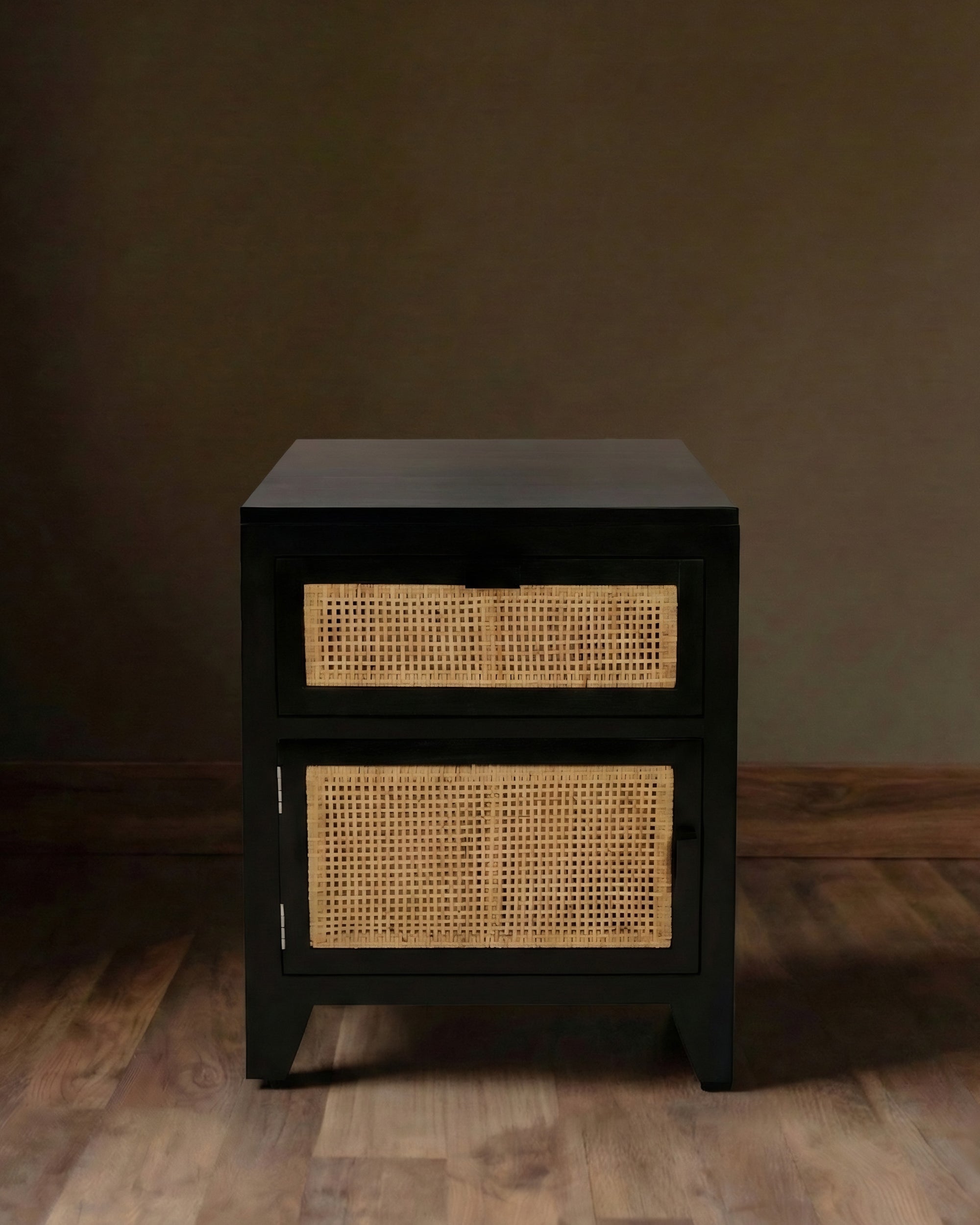 Humphrey Ratan Black Nightstand