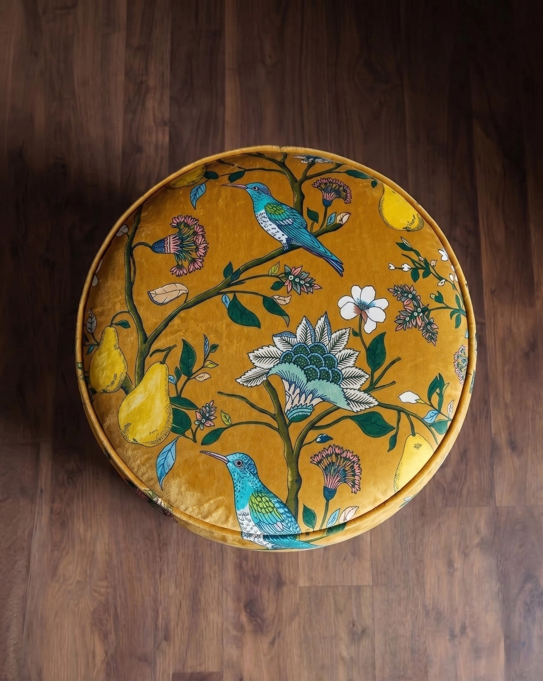 The Queen’s Greenhouse Velvet Ottoman