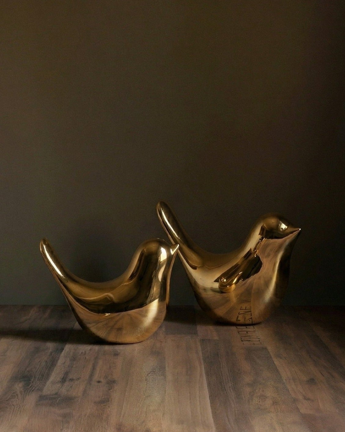 Golden Muse Ceramic Bird Figurines