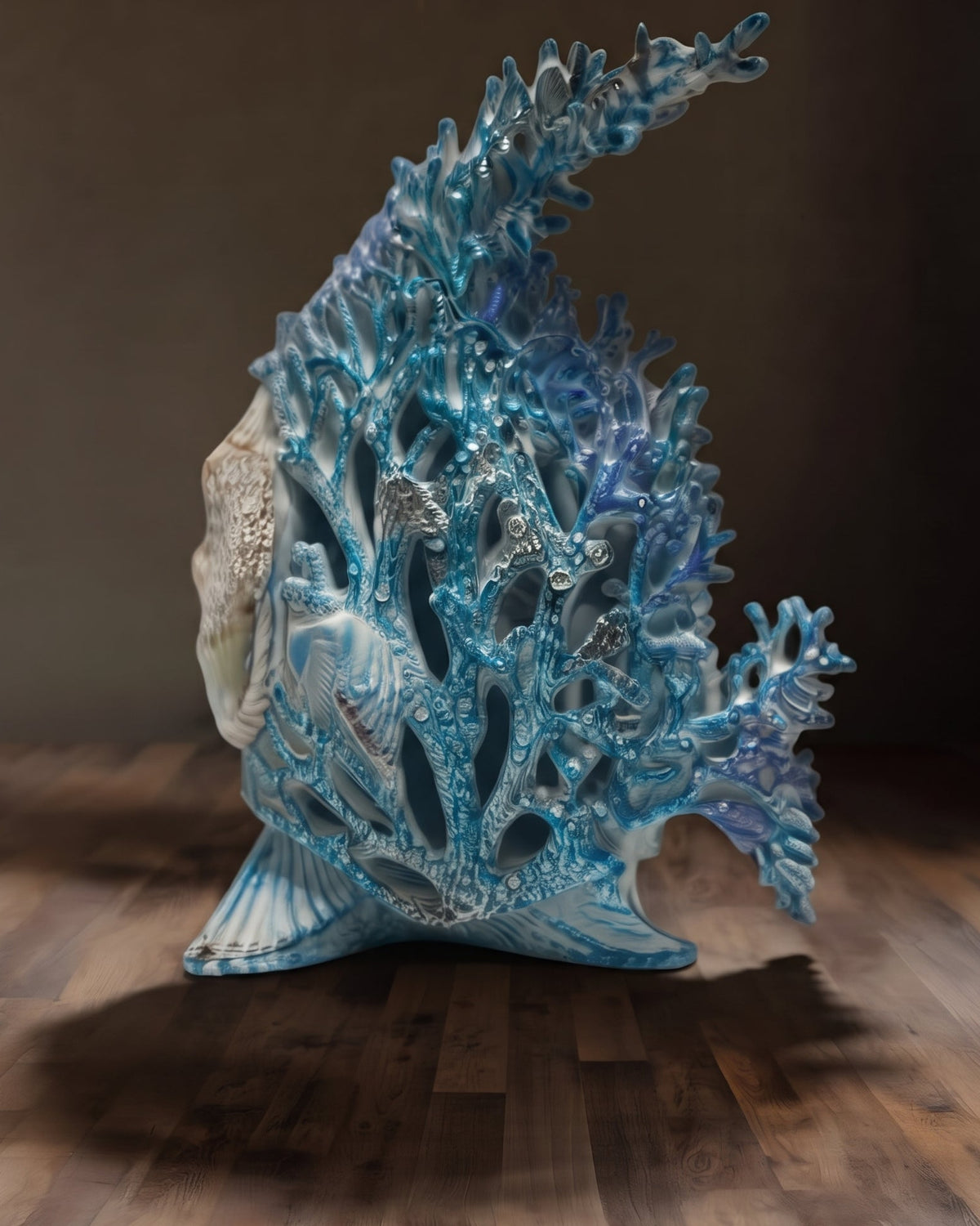 The Elysian Abyssal Coral Sculpture - Blue