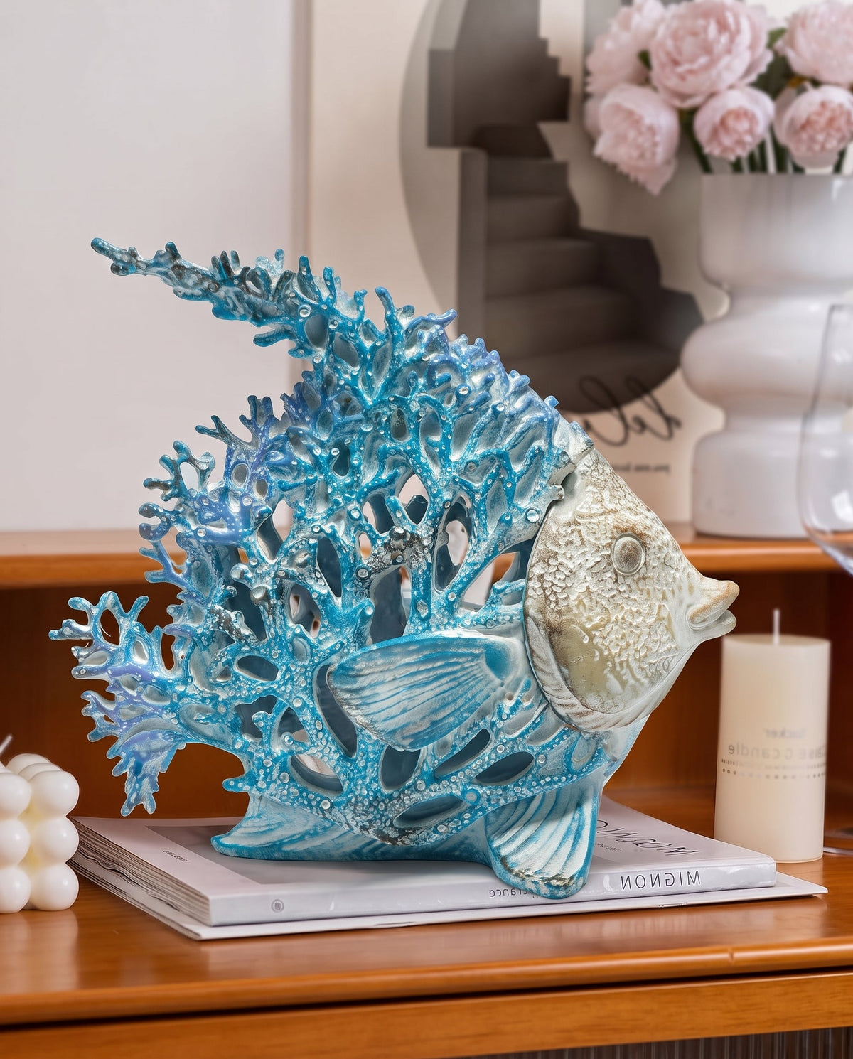 The Elysian Abyssal Coral Sculpture - Blue