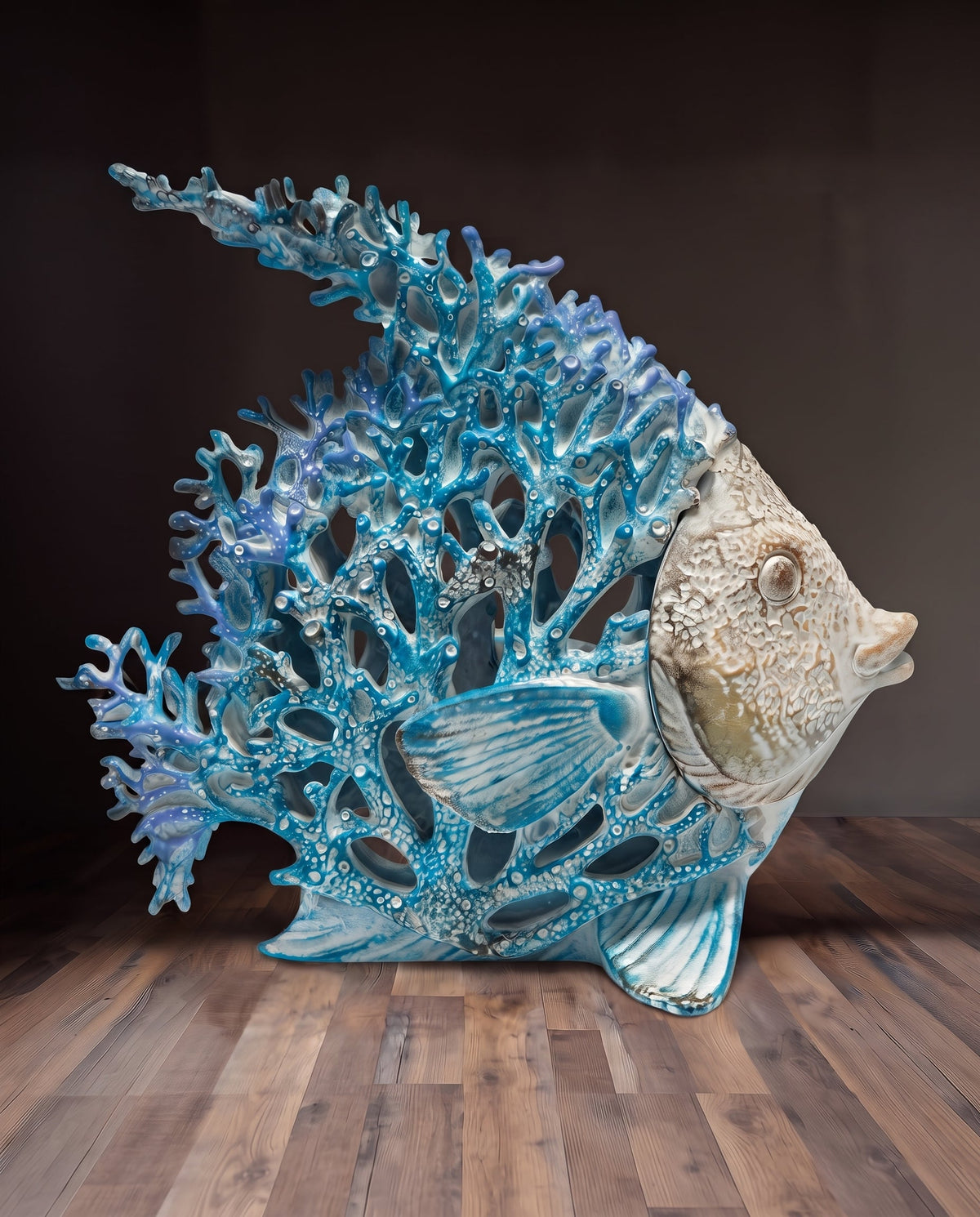 The Elysian Abyssal Coral Sculpture - Blue