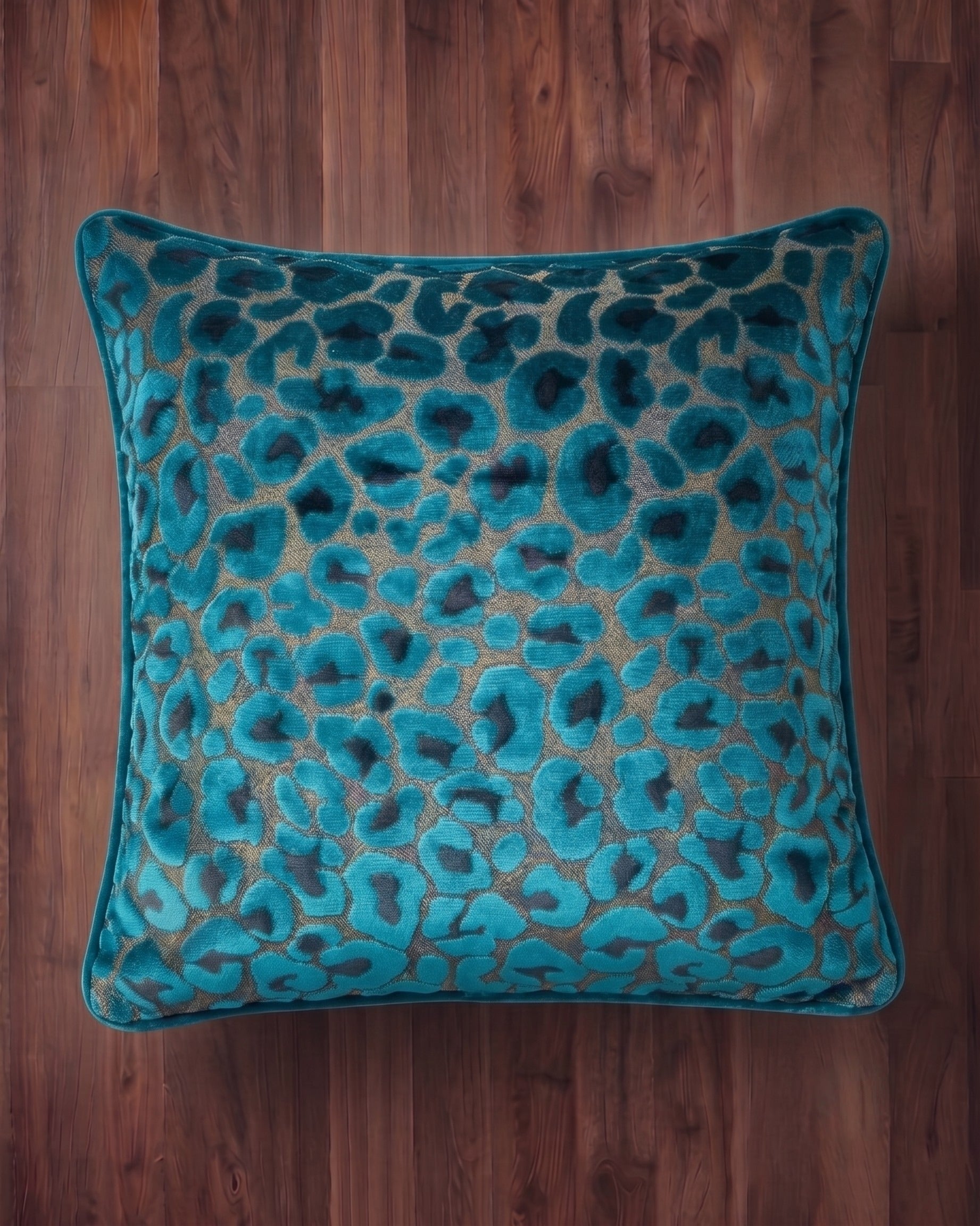 The Serengeti Sapphire Cut Velvet Pillow Royalty