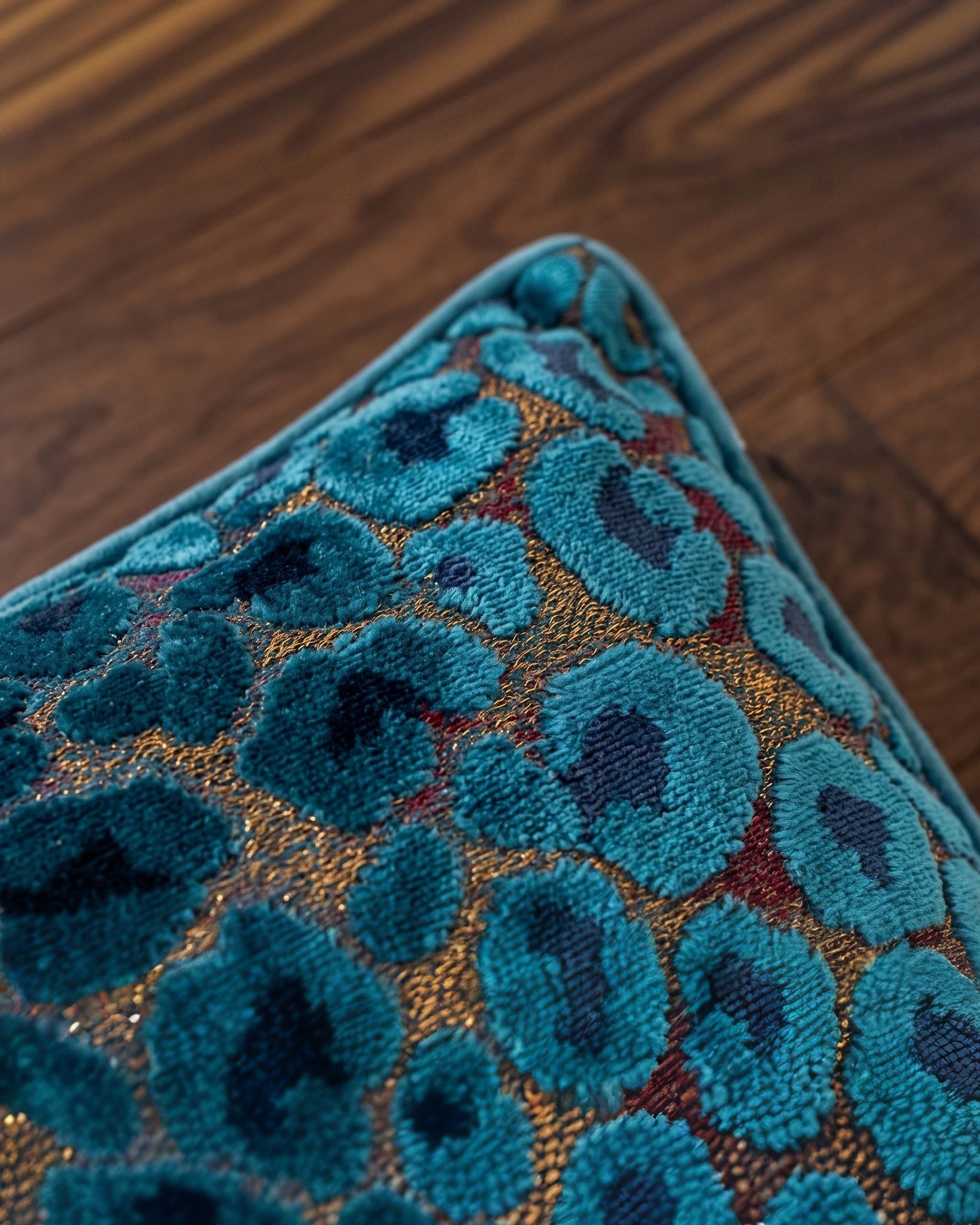 The Serengeti Sapphire Cut Velvet Pillow Royalty