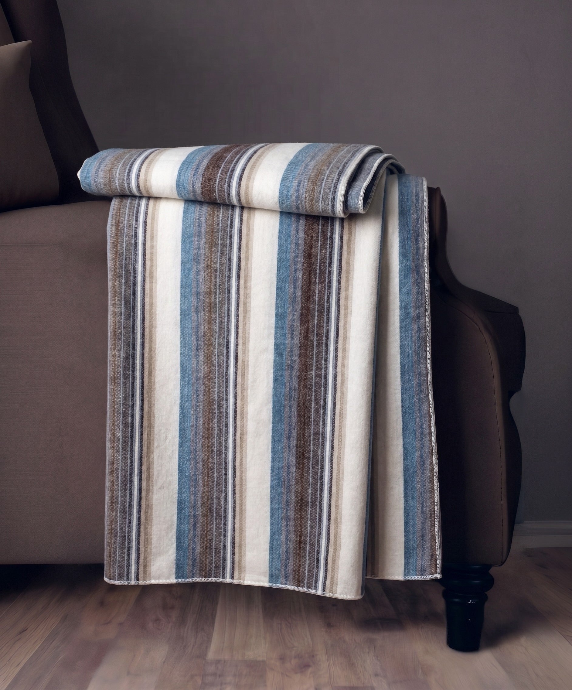 The Andean Breeze Alpaca Throw Blanket – Coastal Stripe