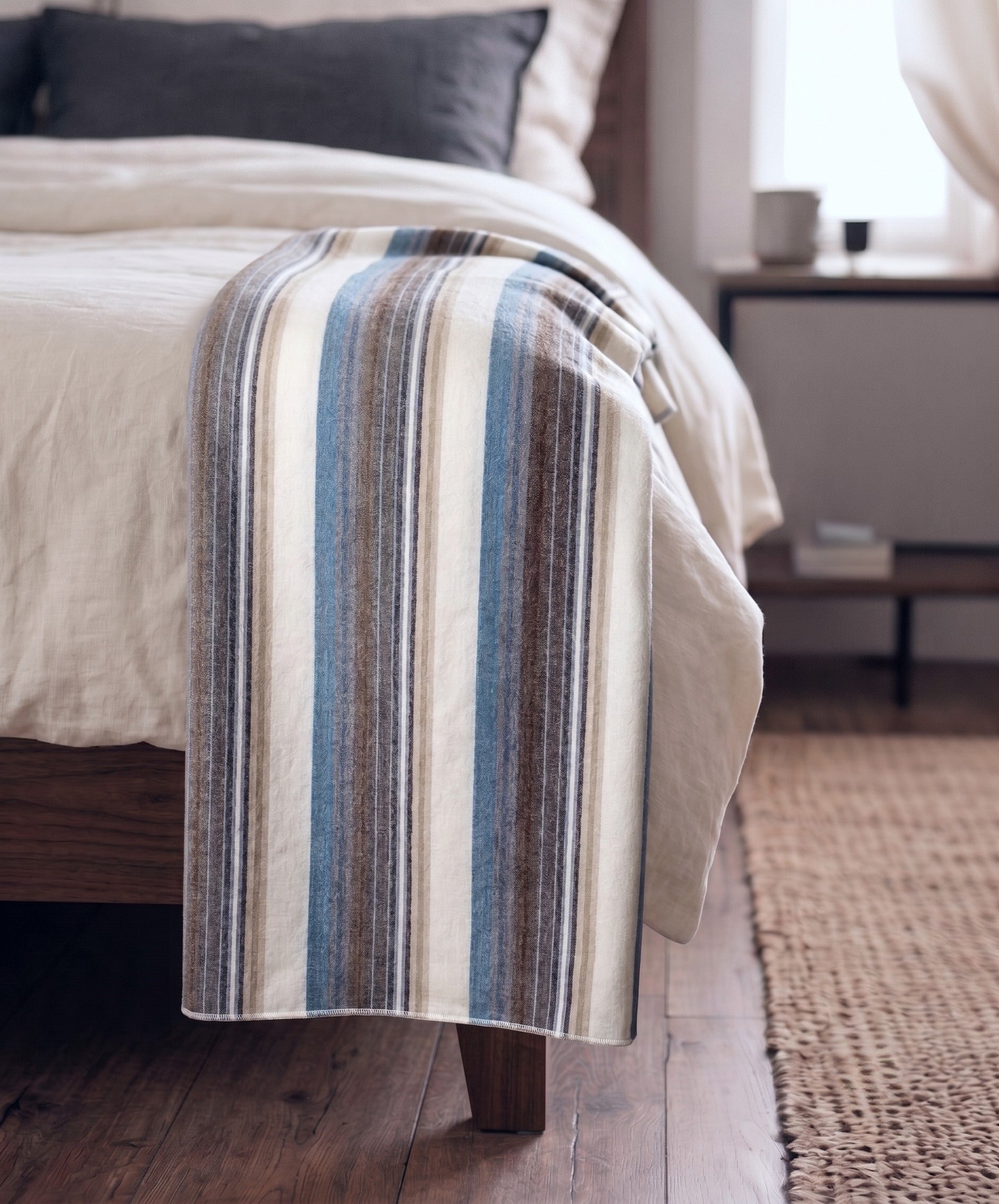 The Andean Breeze Alpaca Throw Blanket – Coastal Stripe