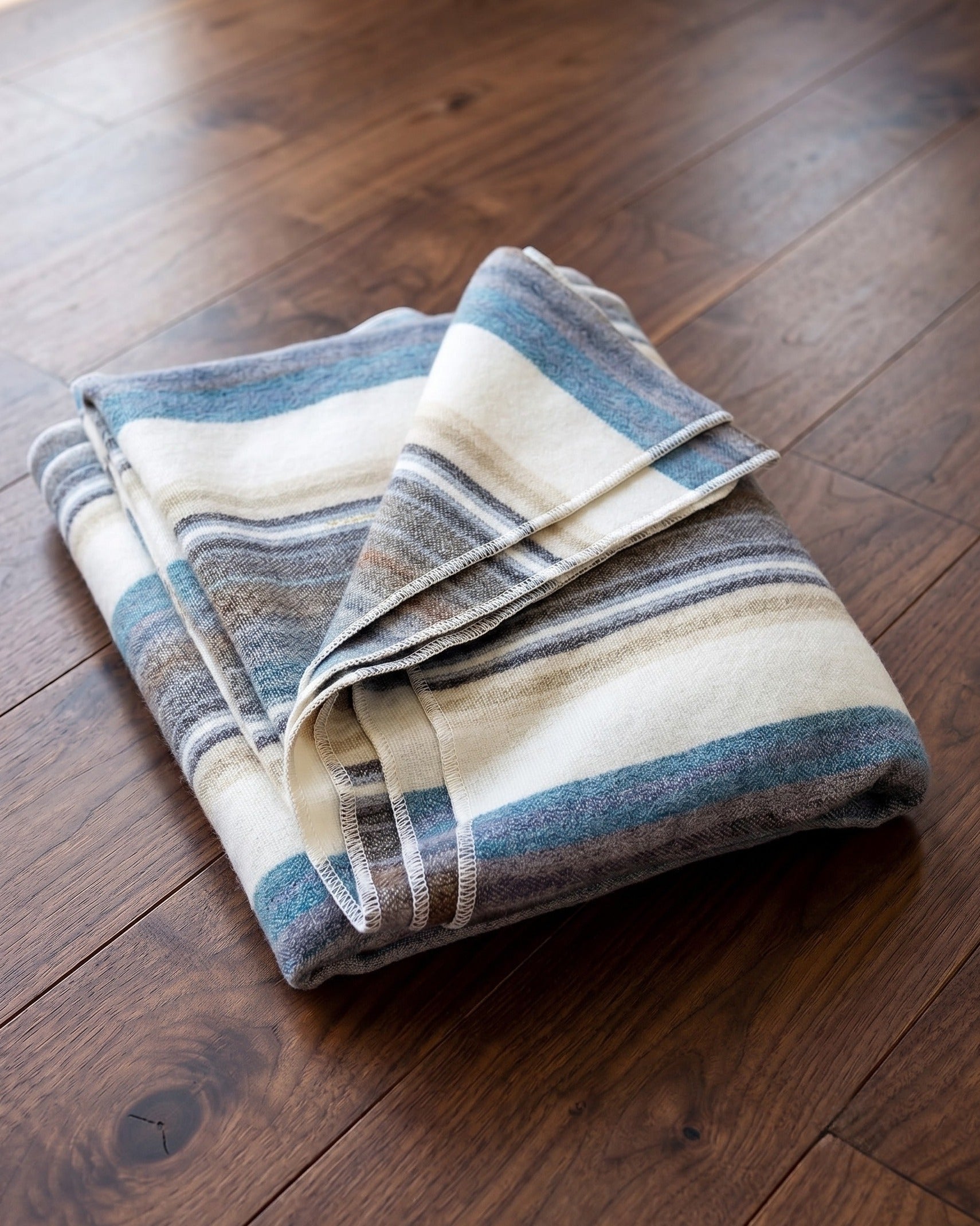 The Andean Breeze Alpaca Throw Blanket – Coastal Stripe