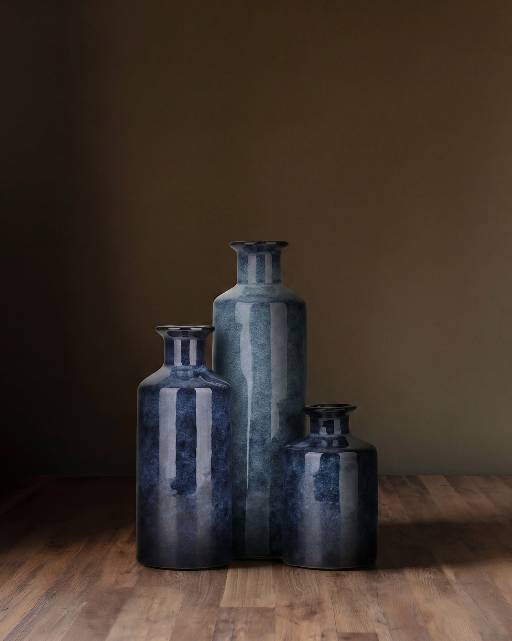 The Indigo Horizon Ceramic Vases