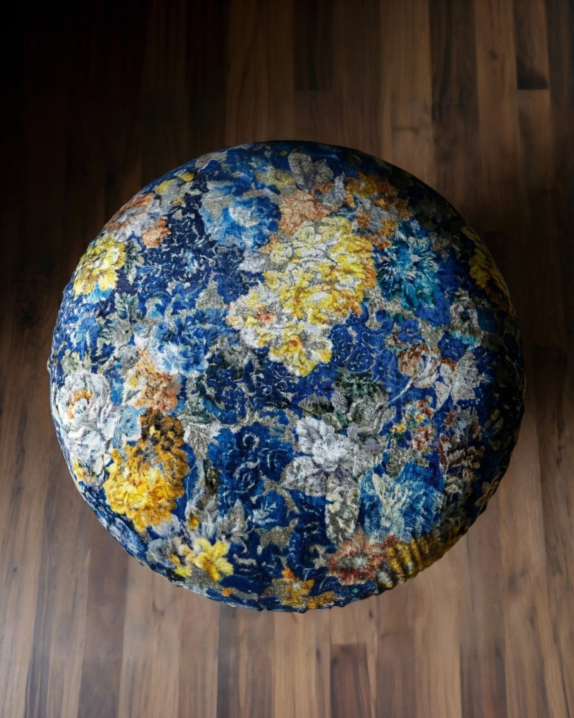 Botticelli Blue Velvet Mushroom Stool