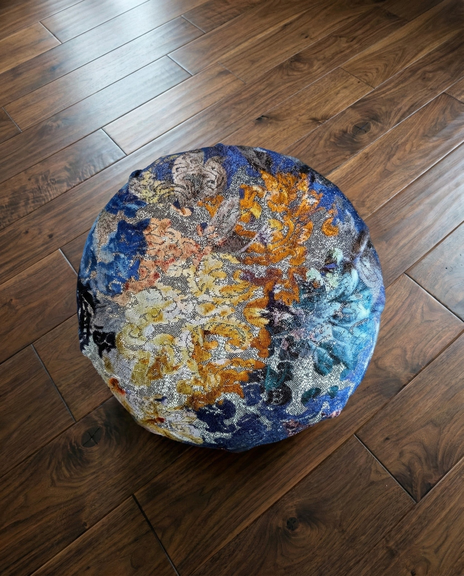 Botticelli Blue Velvet Mushroom Stool