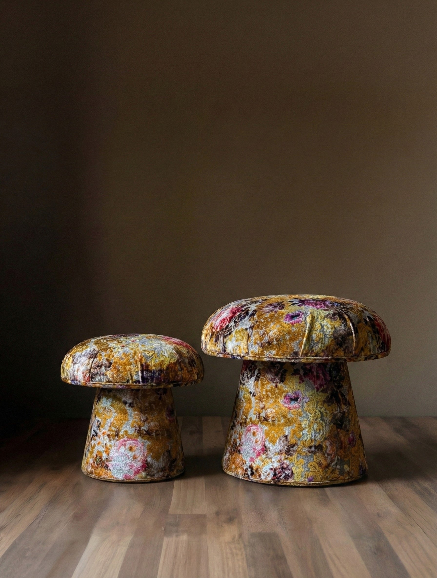 Botticelli Marigold Velvet Mushroom Stool