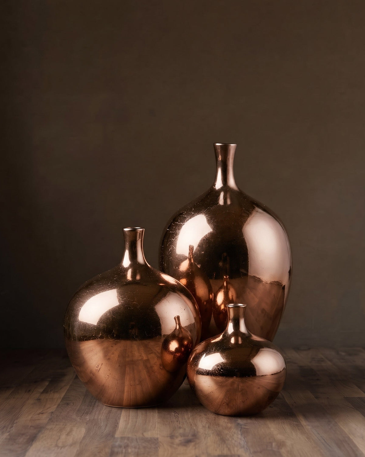 The Ansen Sculptural Metallic Ceramic Vases
