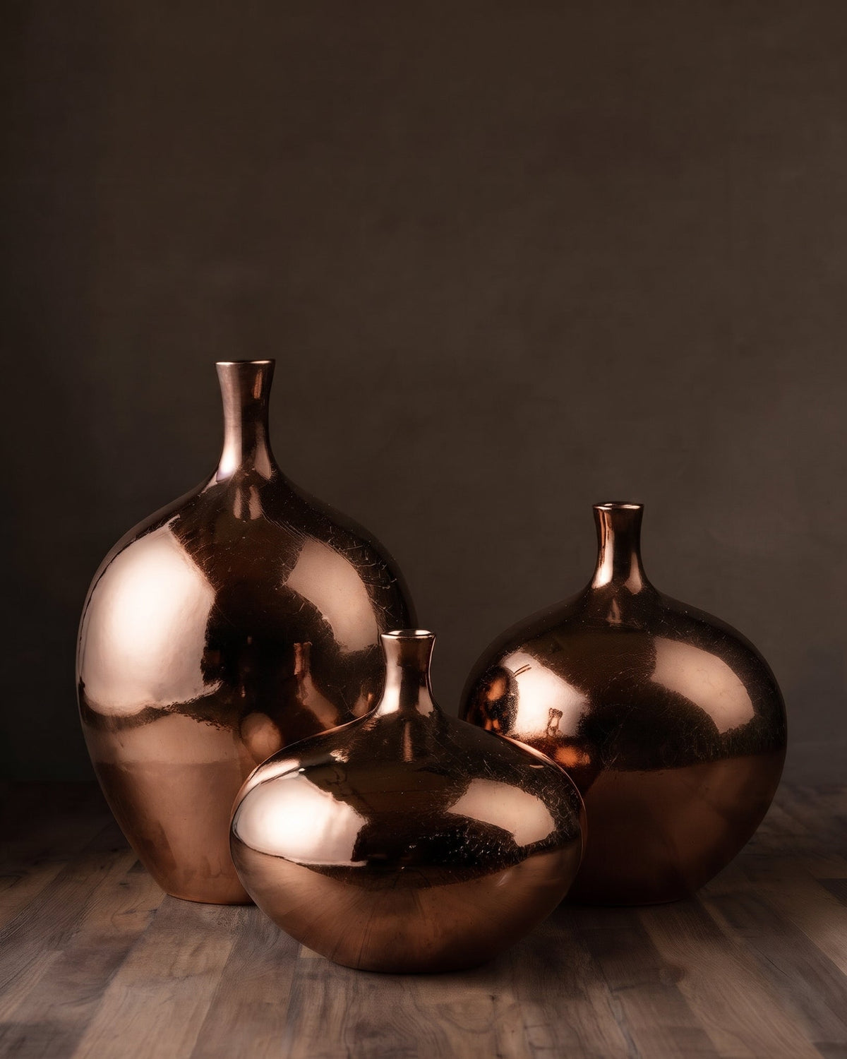 The Ansen Sculptural Metallic Ceramic Vases
