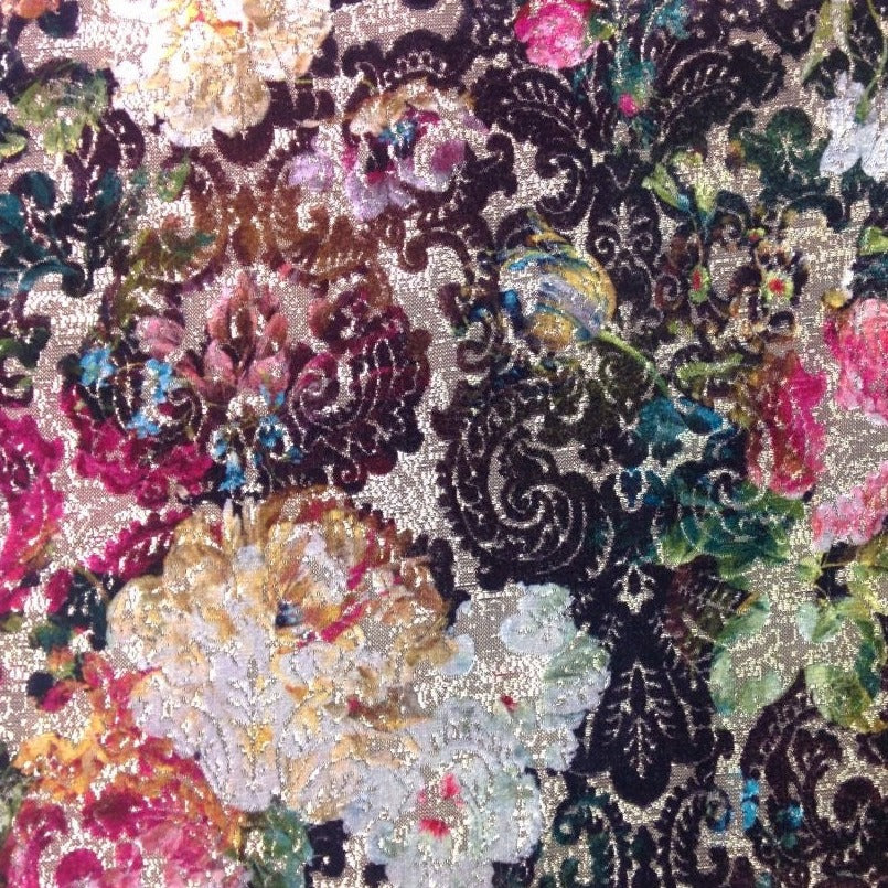 Fabric By The Yard - Botanical Velvet Purple