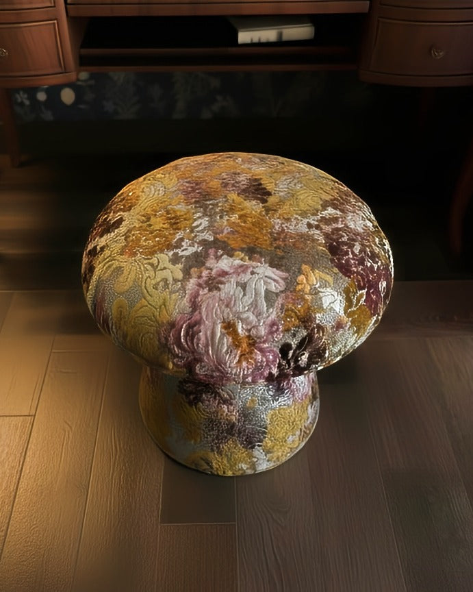 Botticelli Marigold Velvet Mushroom Stool