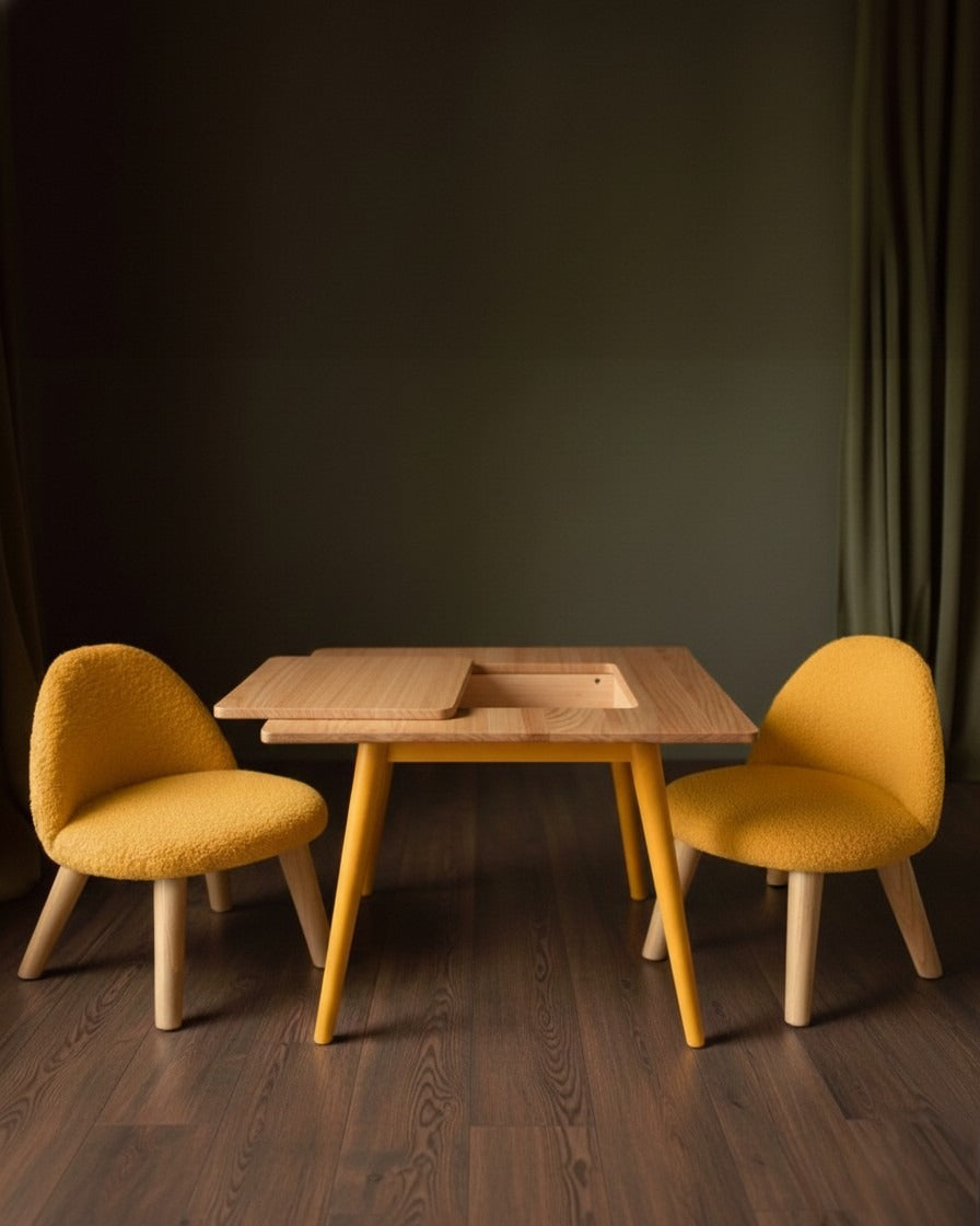 Ruben Children Table &amp; Boucle Chairs