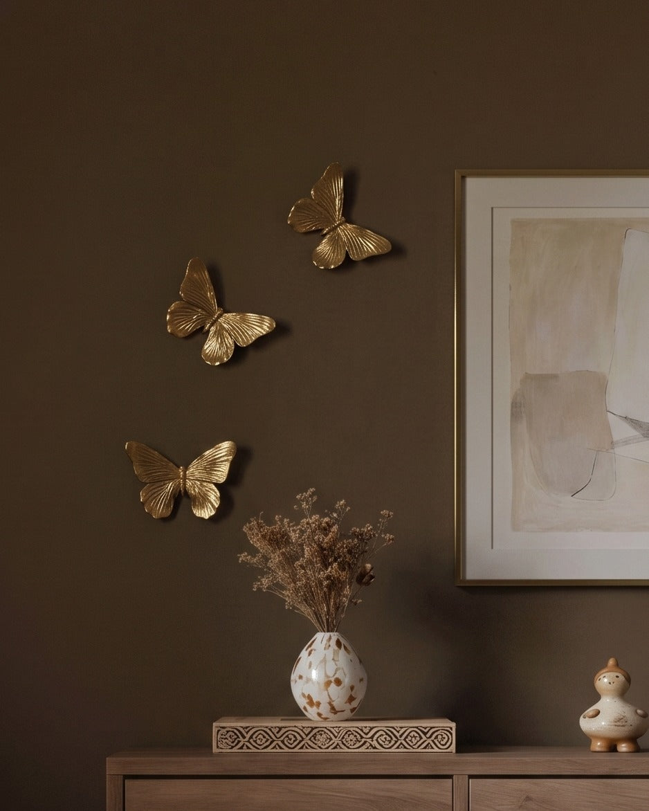 Meadow &amp; Hearth Vintage Gold Butterfly Wall Art