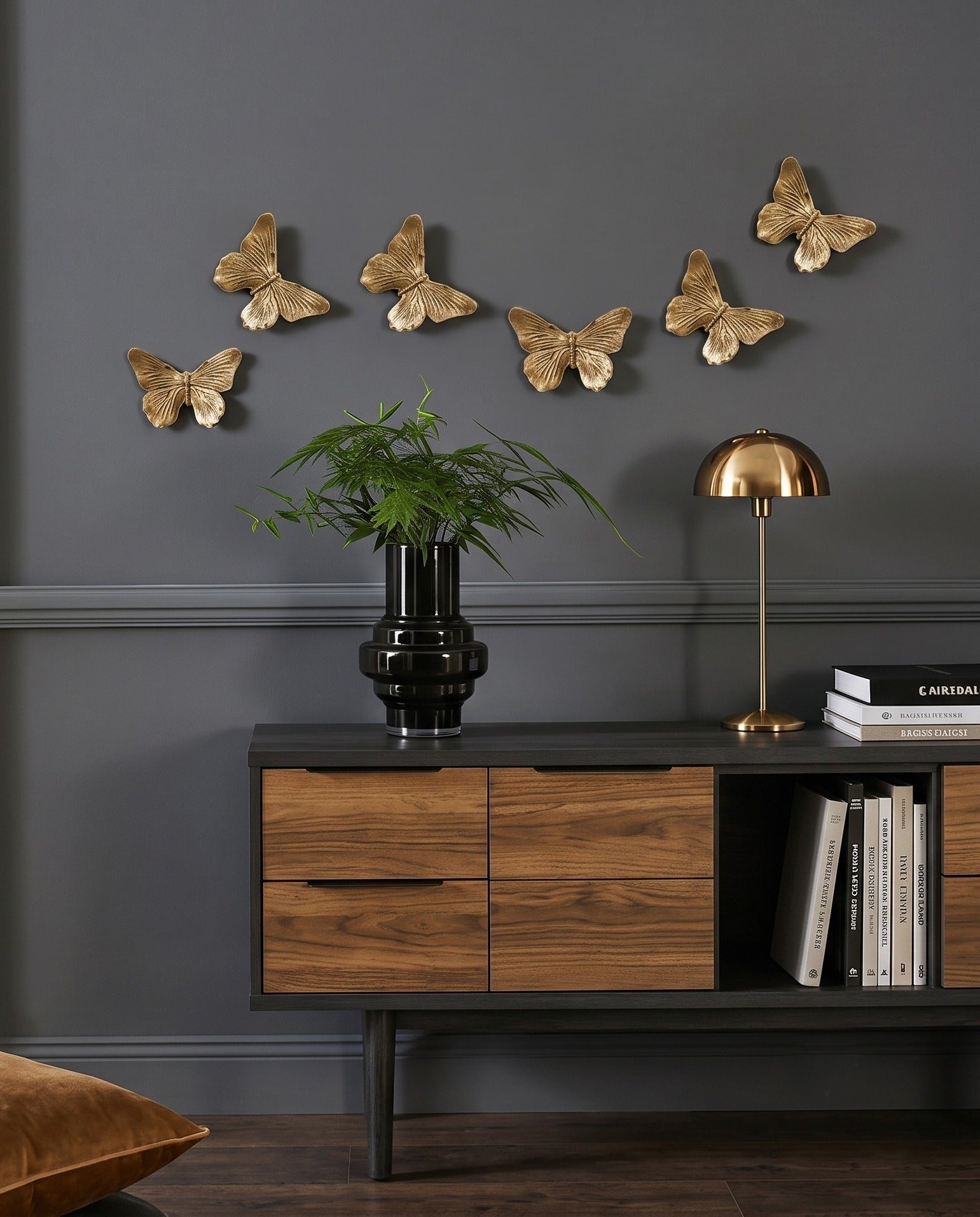 Meadow &amp; Hearth Vintage Gold Butterfly Wall Art