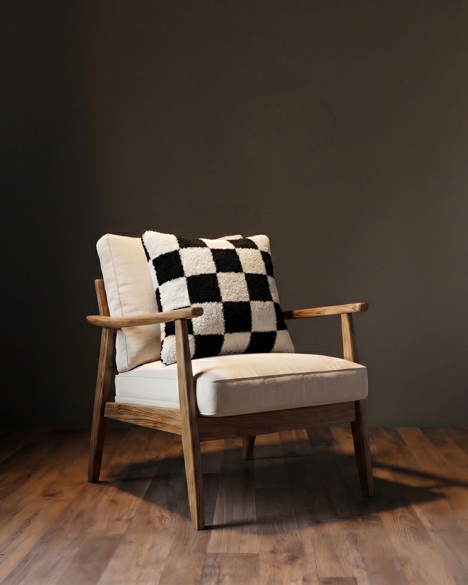 The Alistair Checkerboard Bouclé Pillow