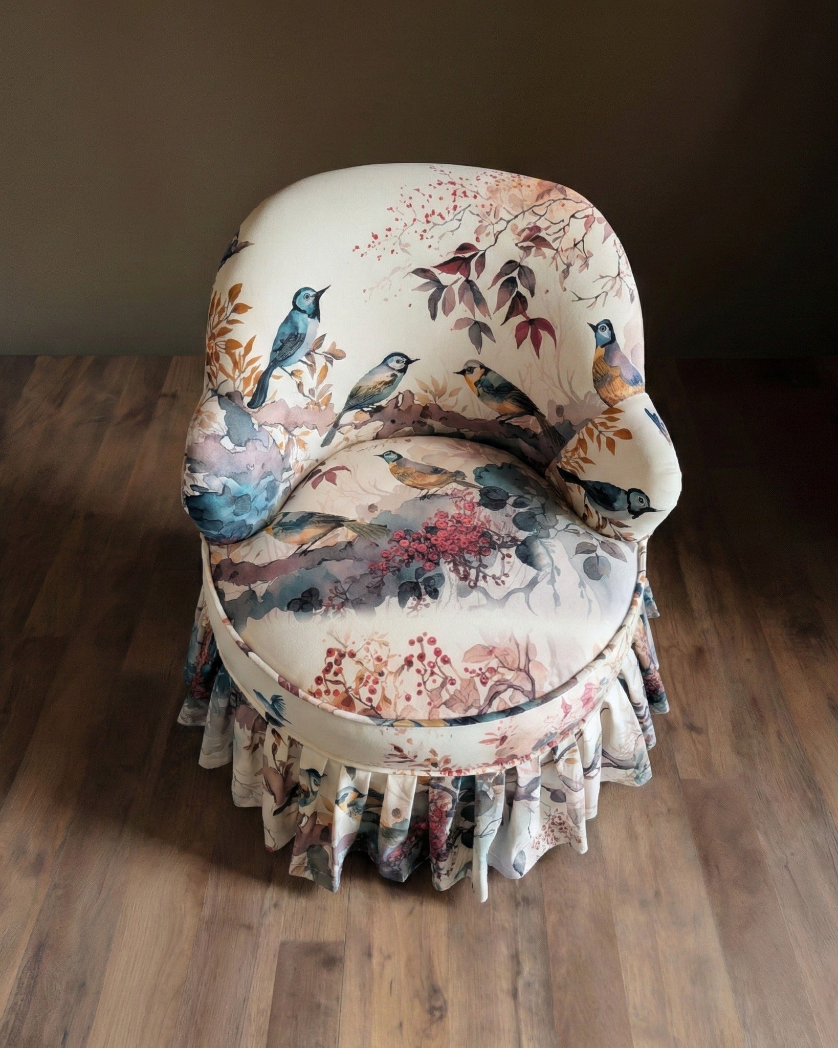 The Birdsong Botanical Ruffle Chair