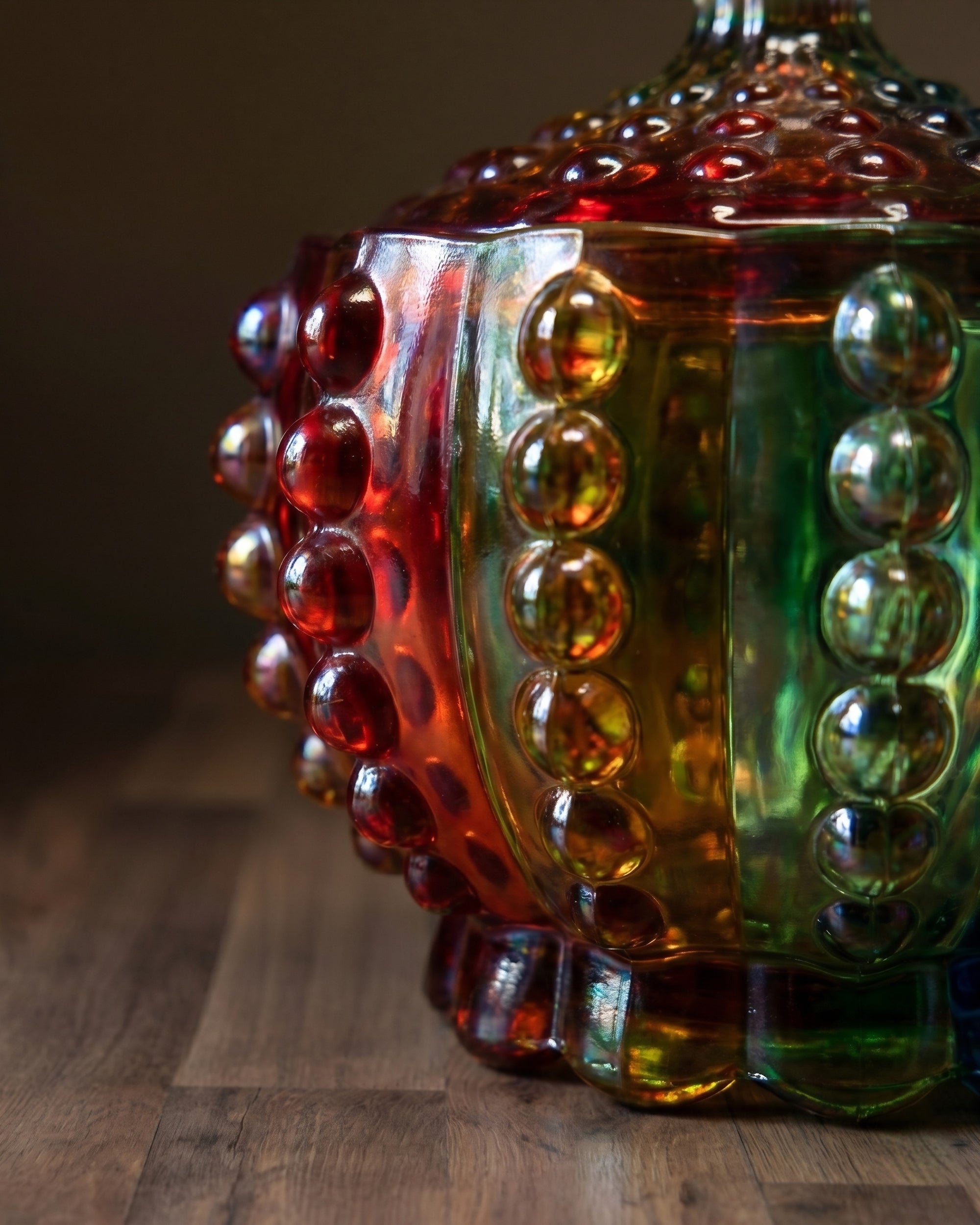 Colorful Crystal Glass Keepsake Jar &amp; Jewelry Box