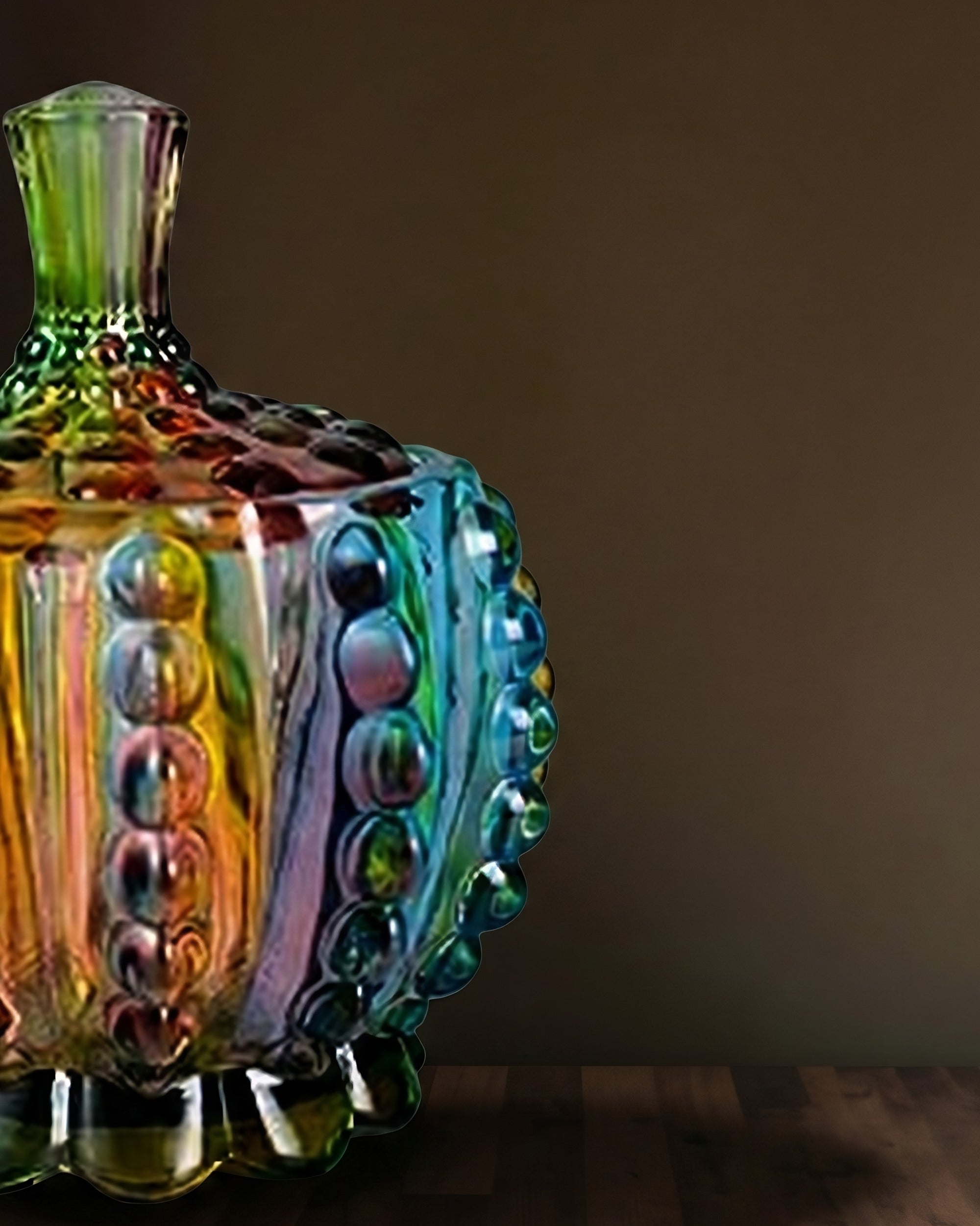 Colorful Crystal Glass Keepsake Jar &amp; Jewelry Box