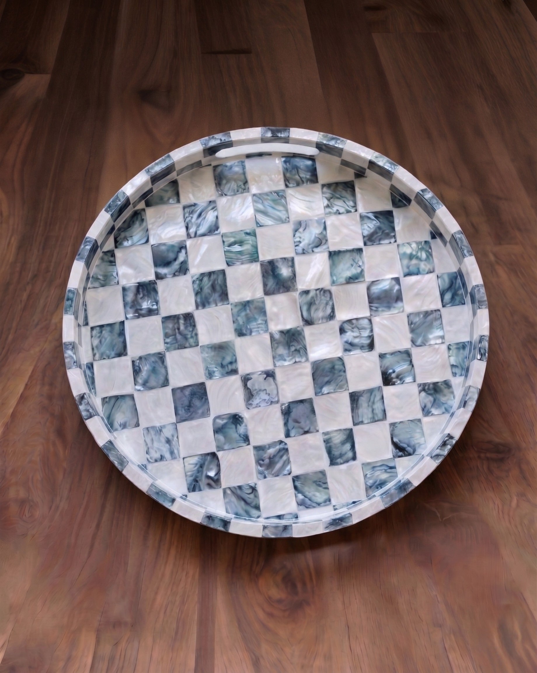 Azure Ripple Bone Inlay Tray