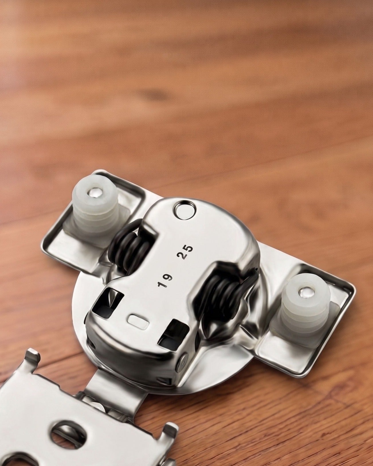 Stratum Series Stainless Steel 1/2" Overlay Hidden Hinge with Integrated Soft-Close