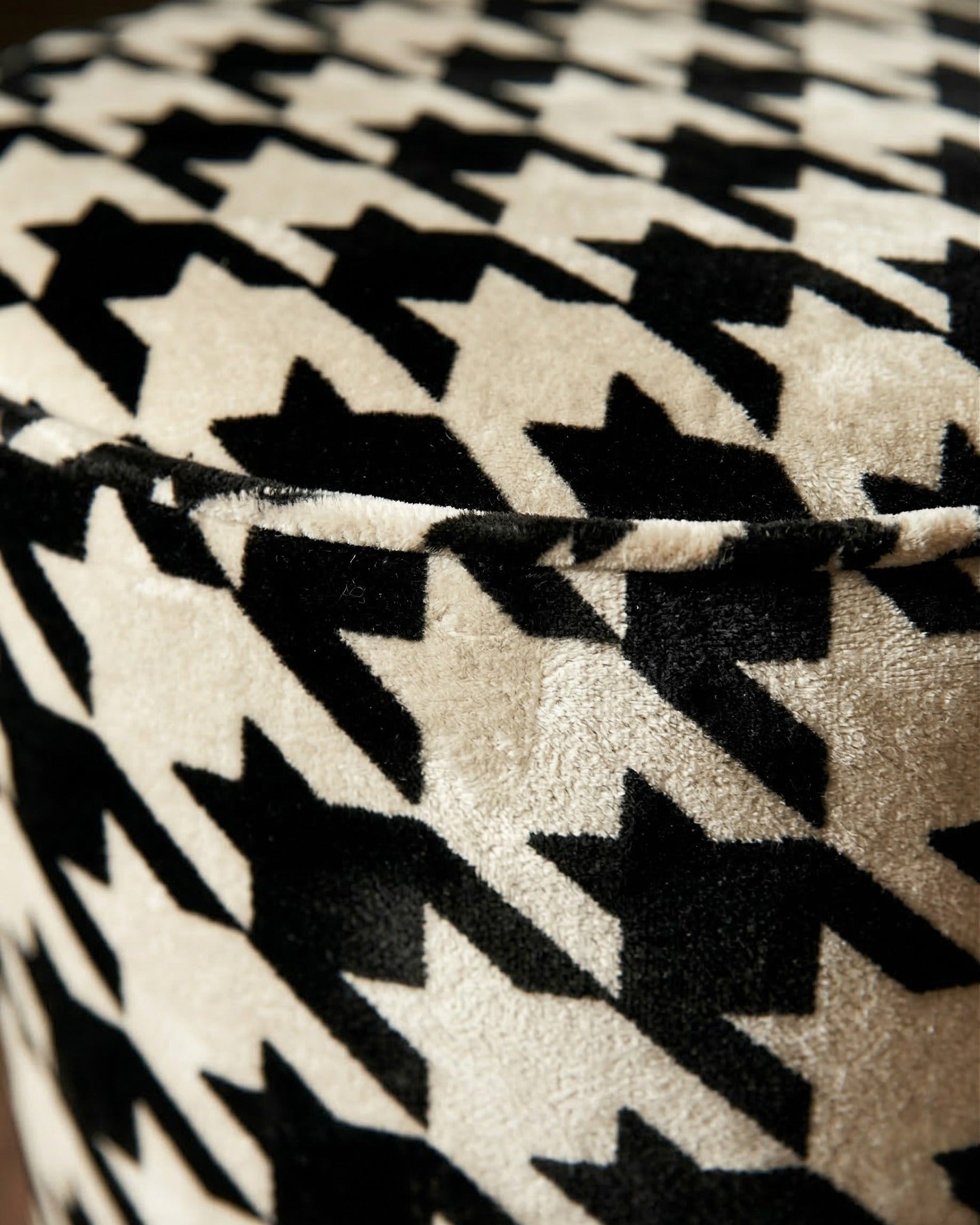 Auden Velvet Ottoman: Rich Coffee and Cream