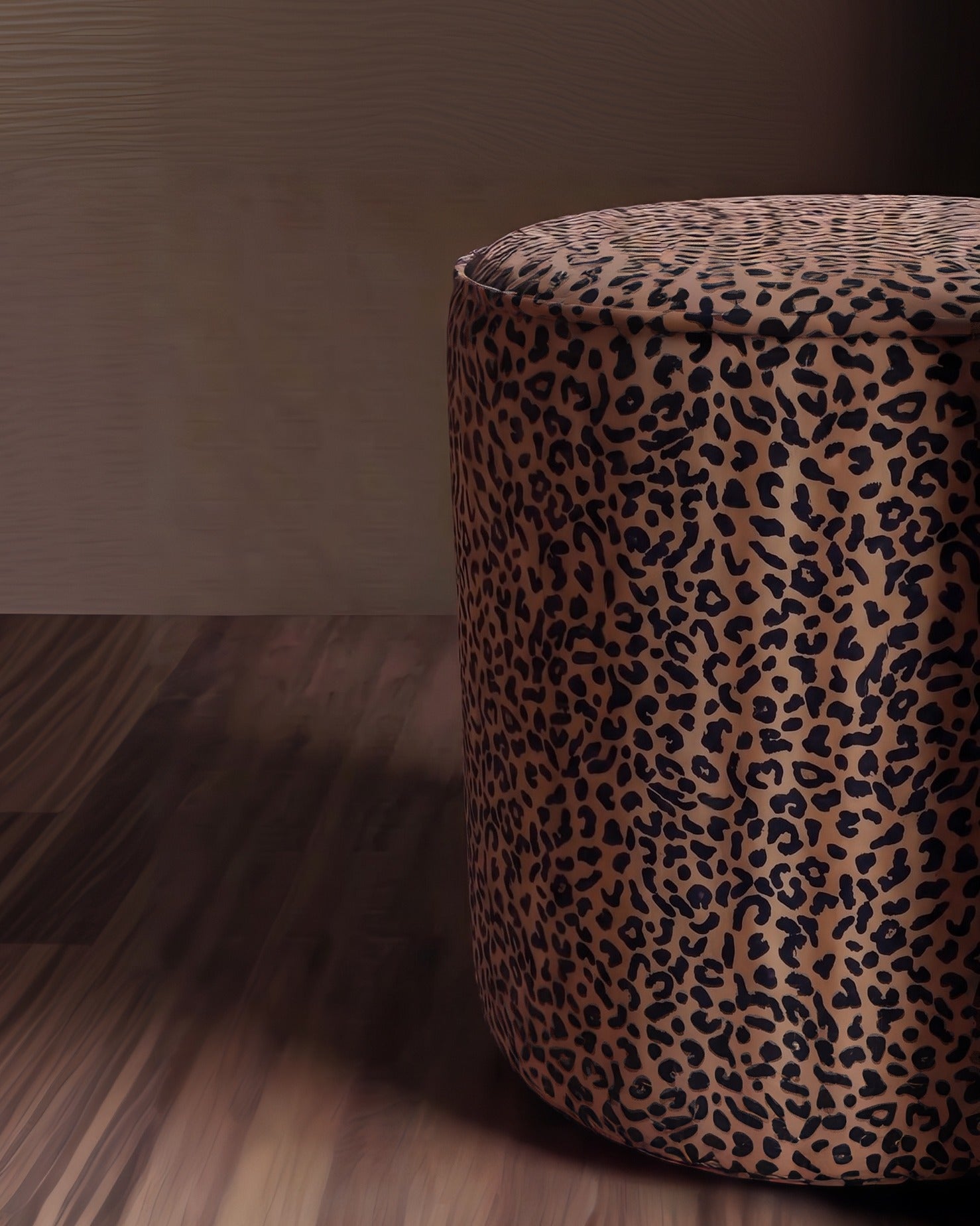 The Monti Cylinder Cut Velvet Ottoman