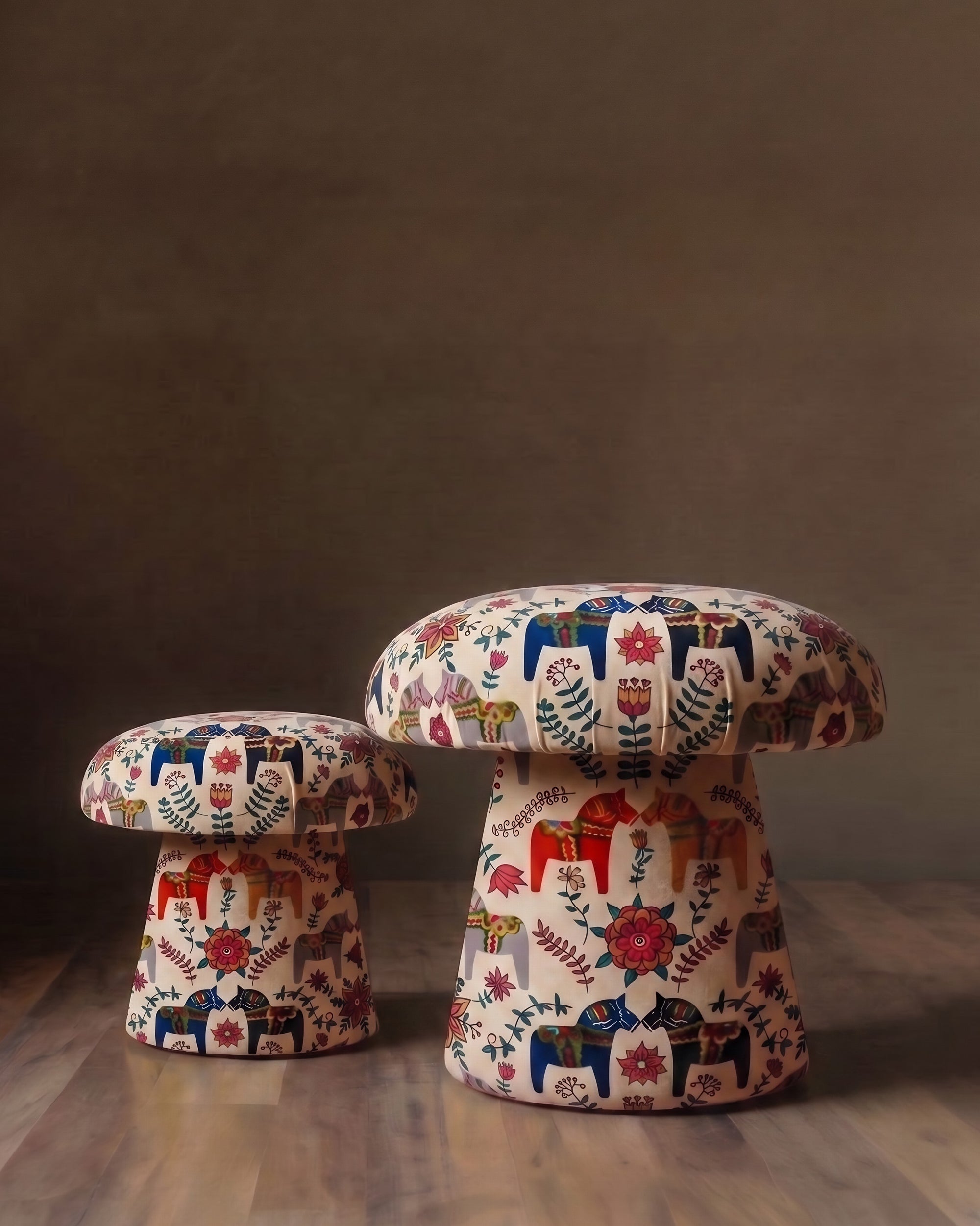 The Stockholm Mushroom Stool | Dala Horse Edition