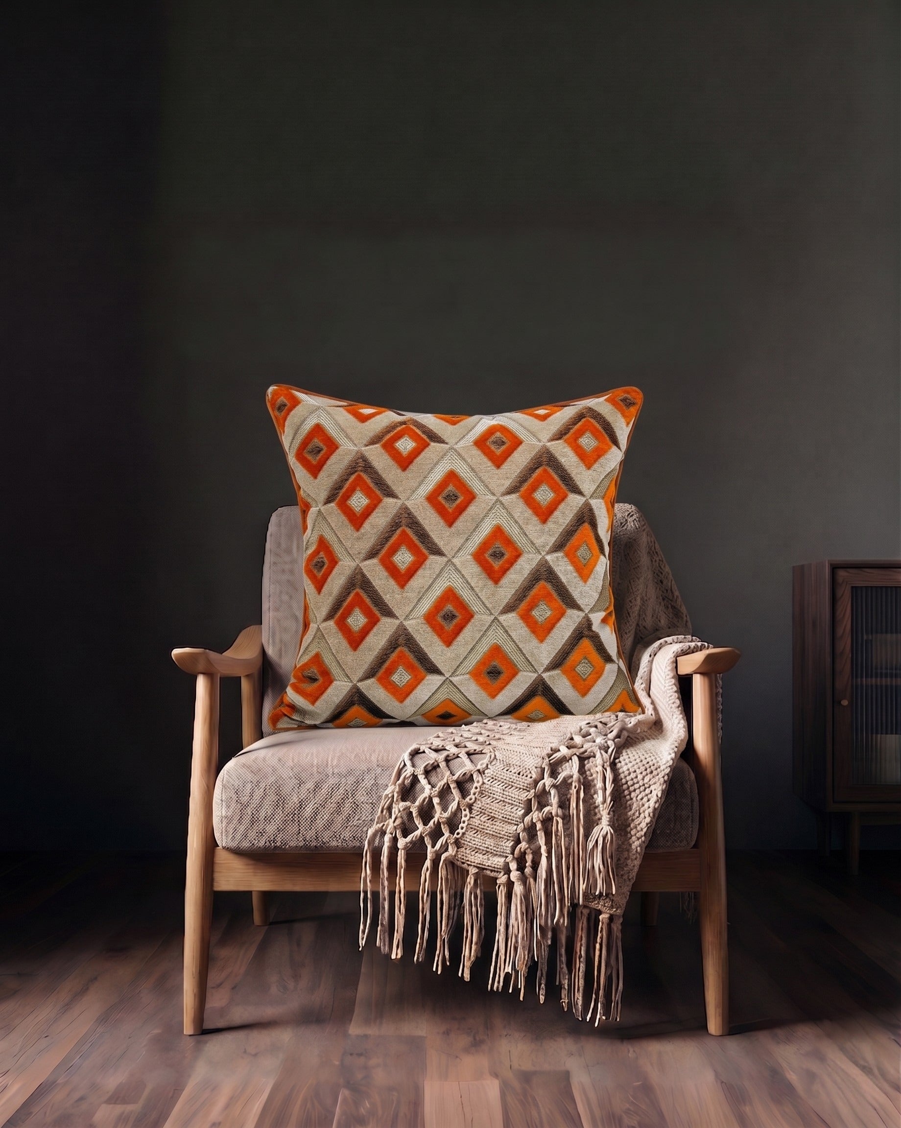 The Tangier Geometric Velvet Pillow