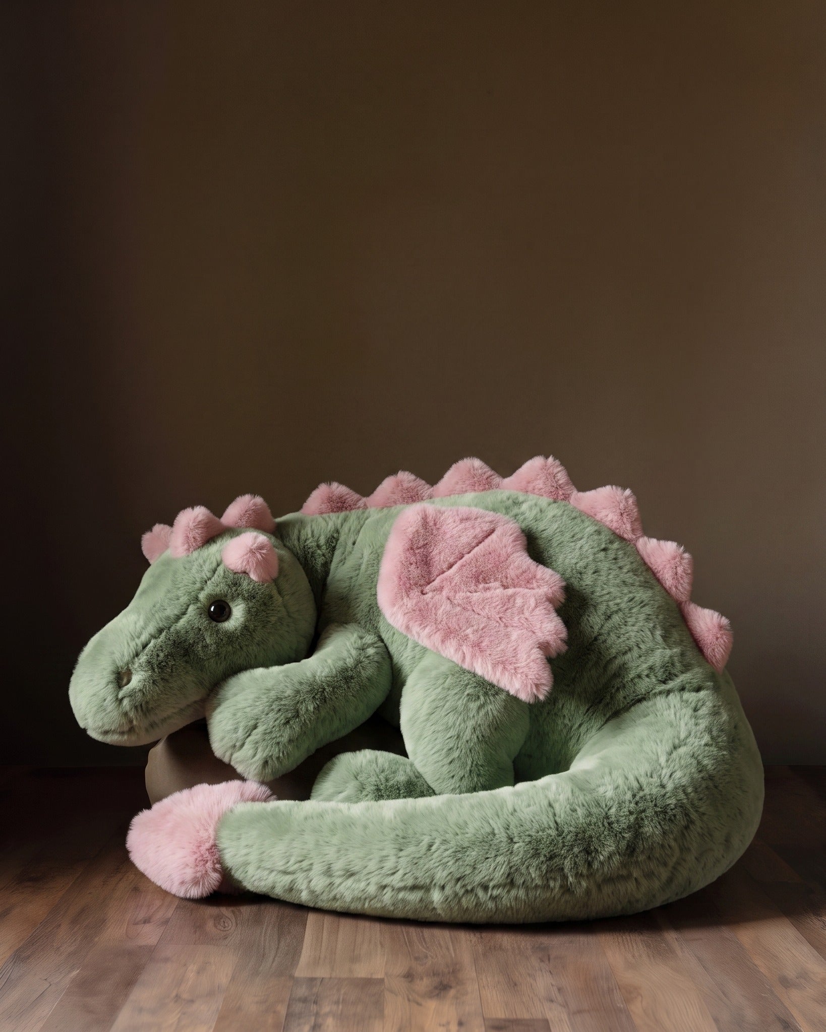 The Cozy Meadow Dragon – Giant 36" Floppy Sage Plush with Fluffy Rose Wings