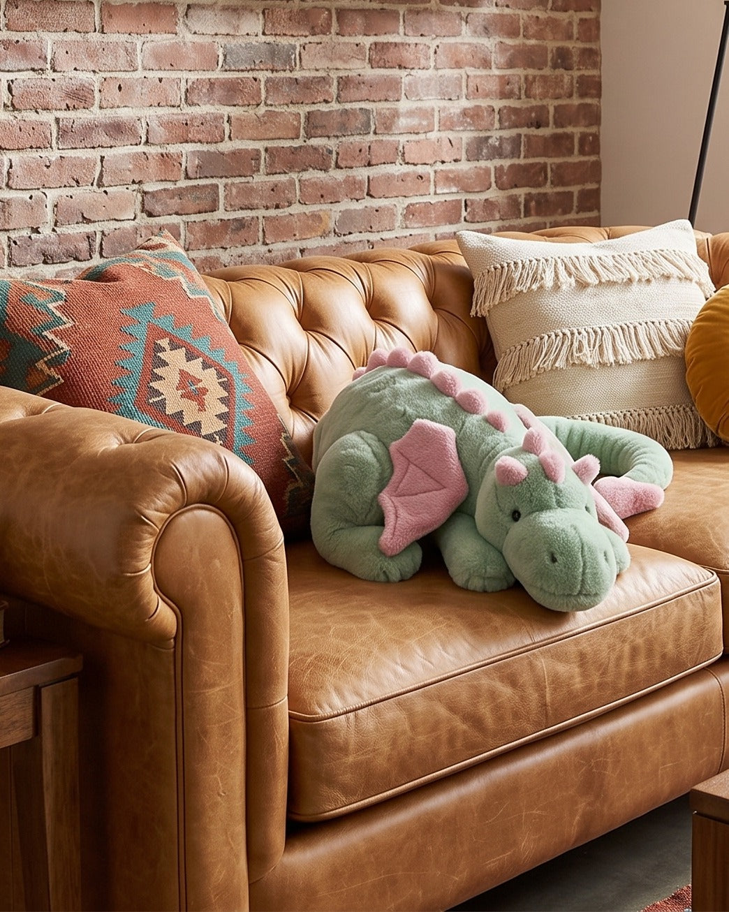 The Cozy Meadow Dragon – Giant 36" Floppy Sage Plush with Fluffy Rose Wings