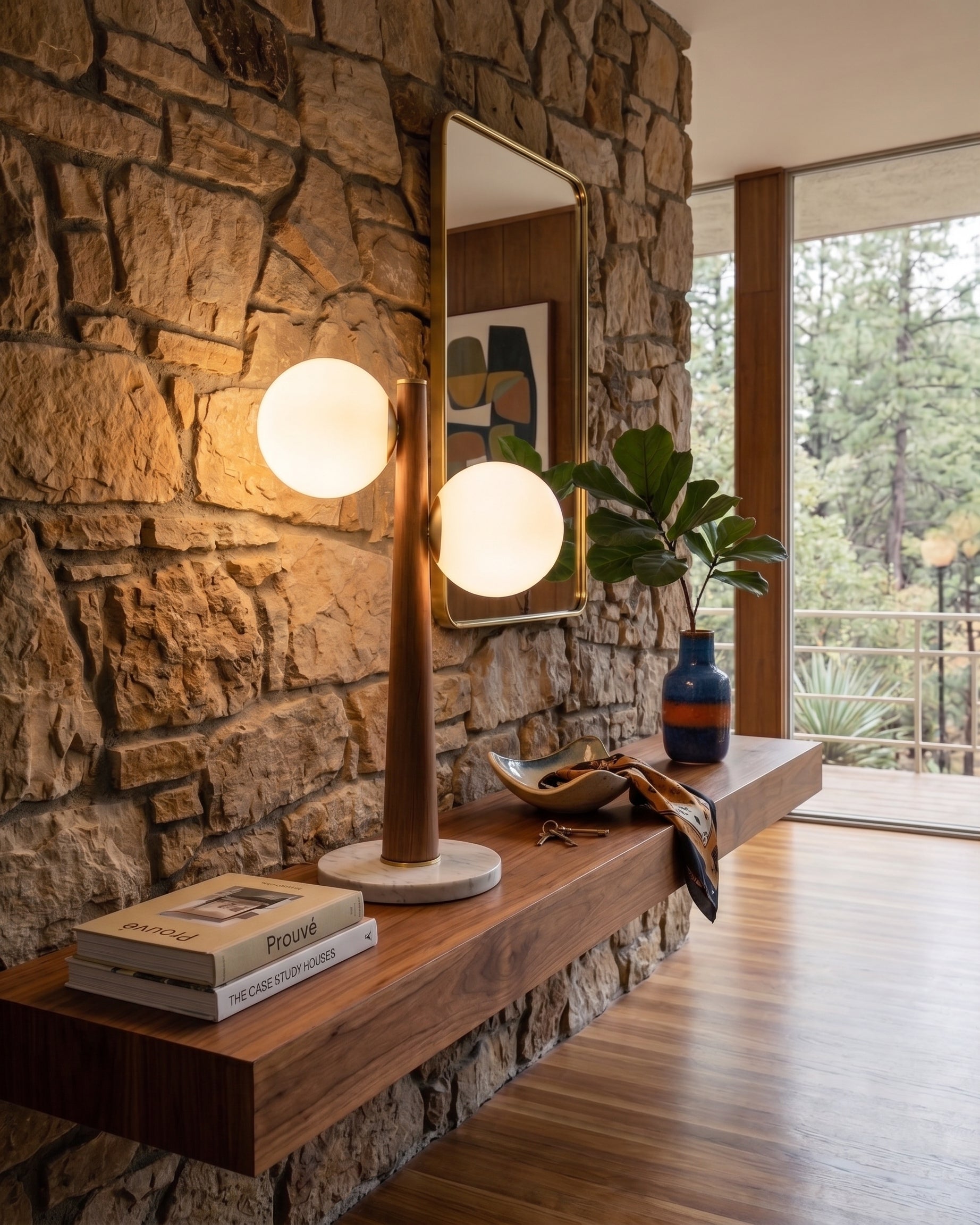 The Charlton Mid-Century Dual-Globe Luminaire