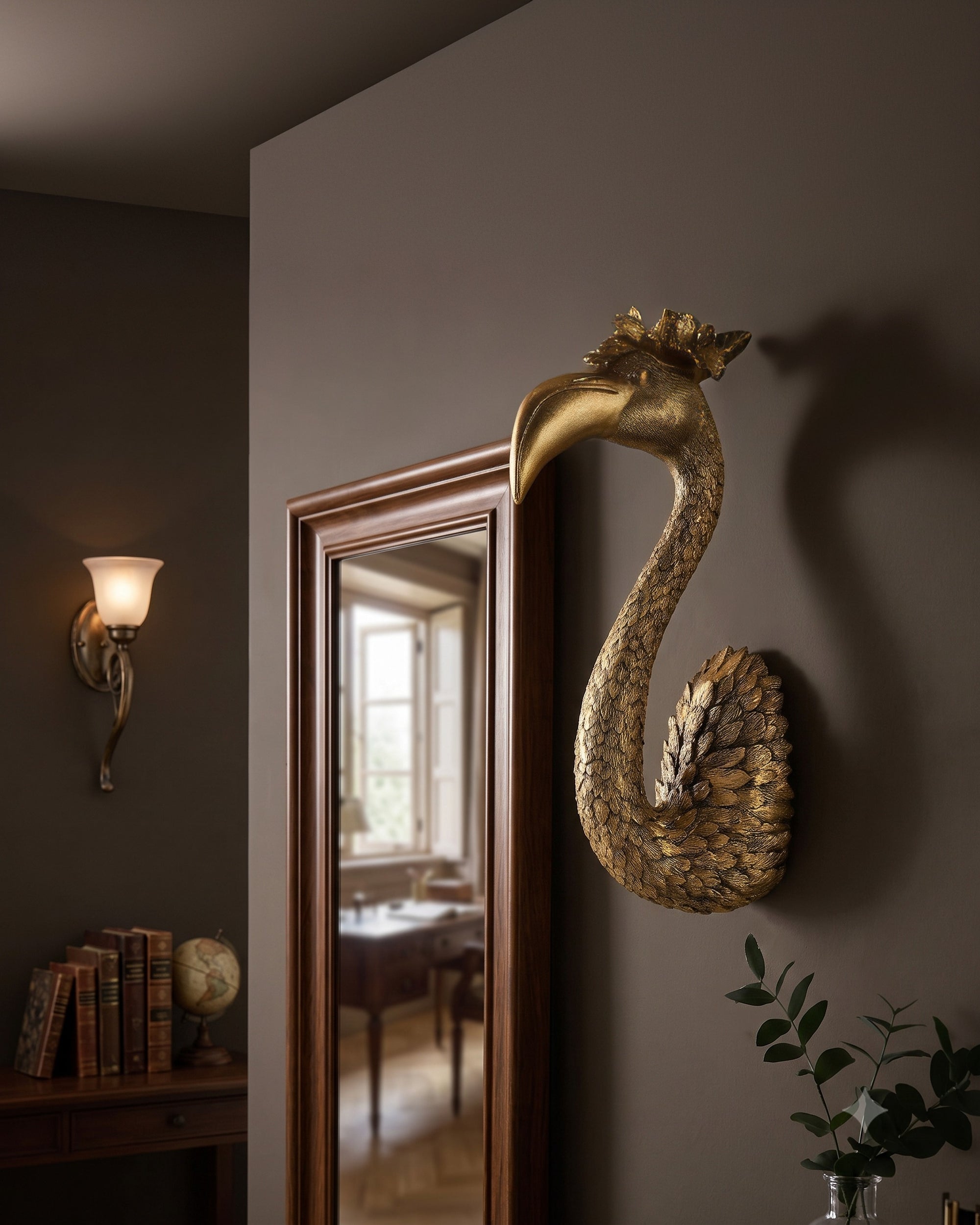 Gilded Renaissance Flamingo Wall Decor