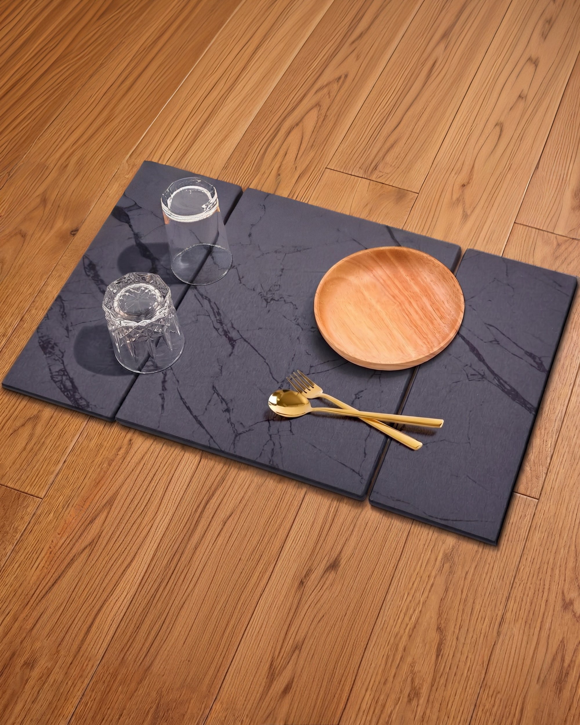 Terra-Form | Foldable Natural Stone Drying Board – Premium Slate Diatomaceous Earth Kitchen Mat