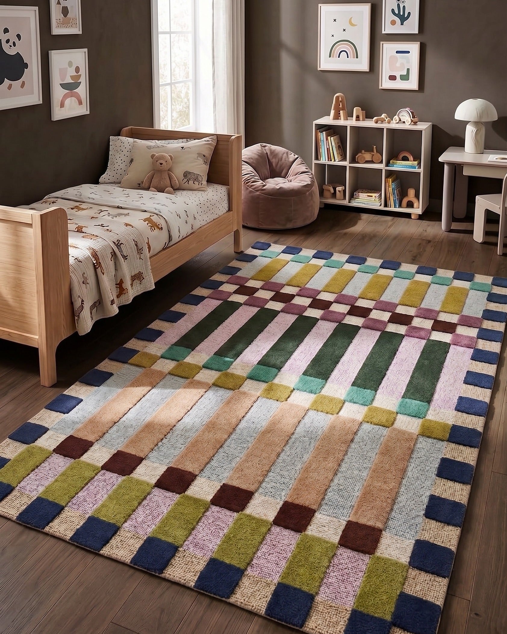 The Prism Grid Wool Rug