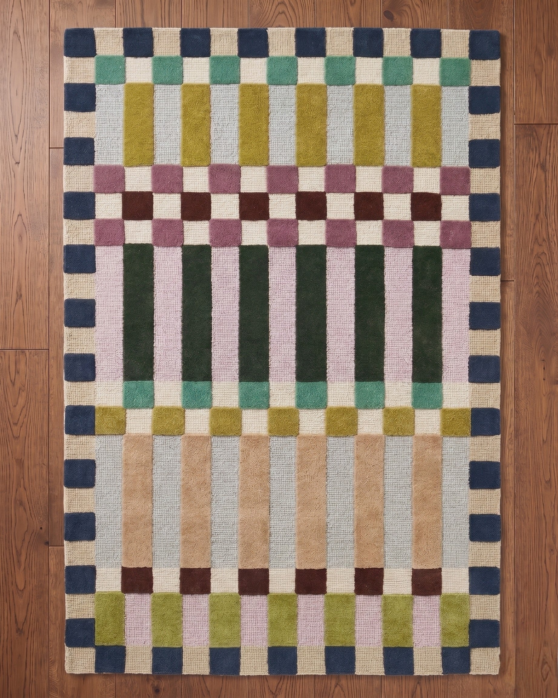 The Prism Grid Wool Rug