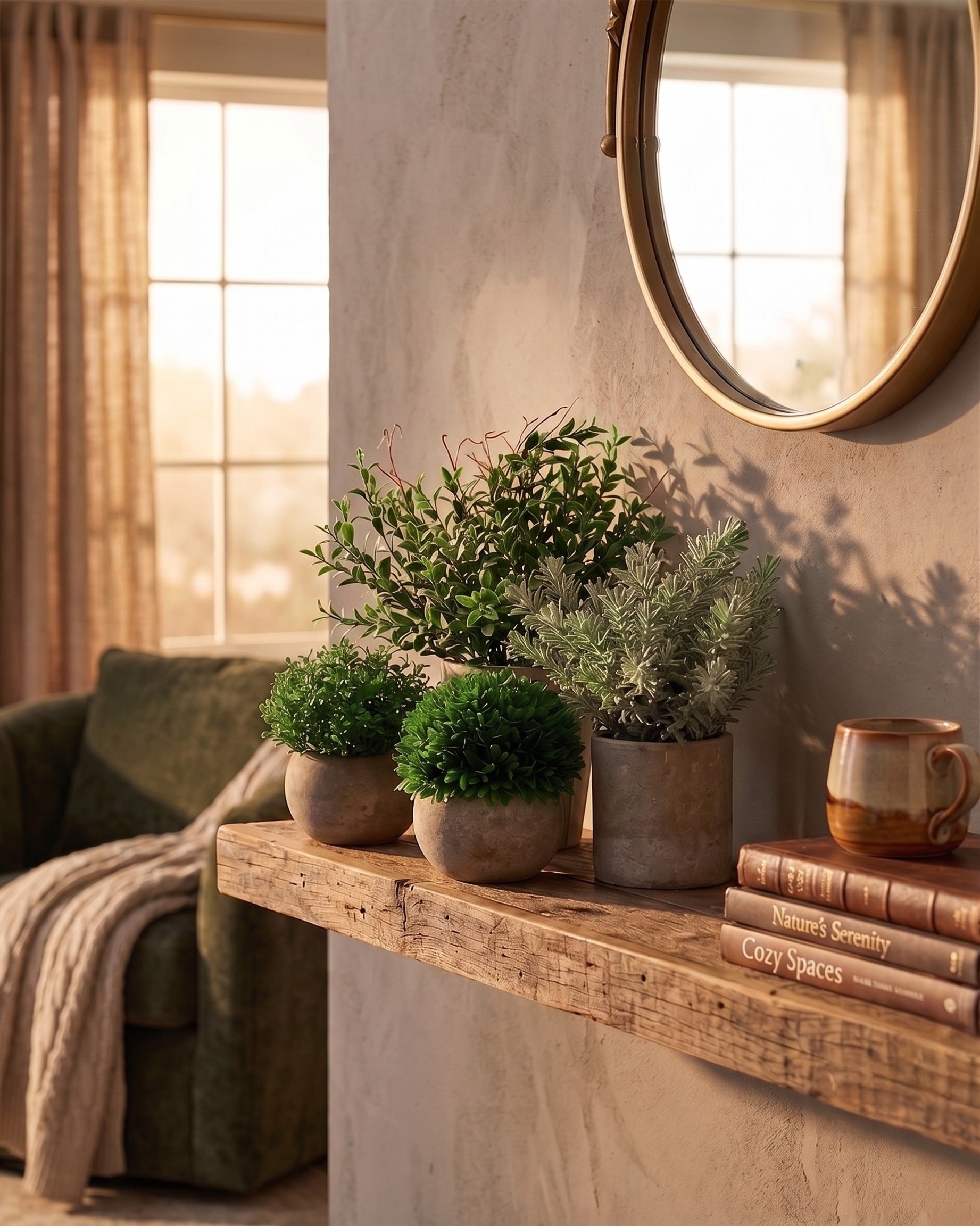 Verdant Atelier™ Curated Botanical Set  Architectural Miniatures in Matte Mineral Vessels
