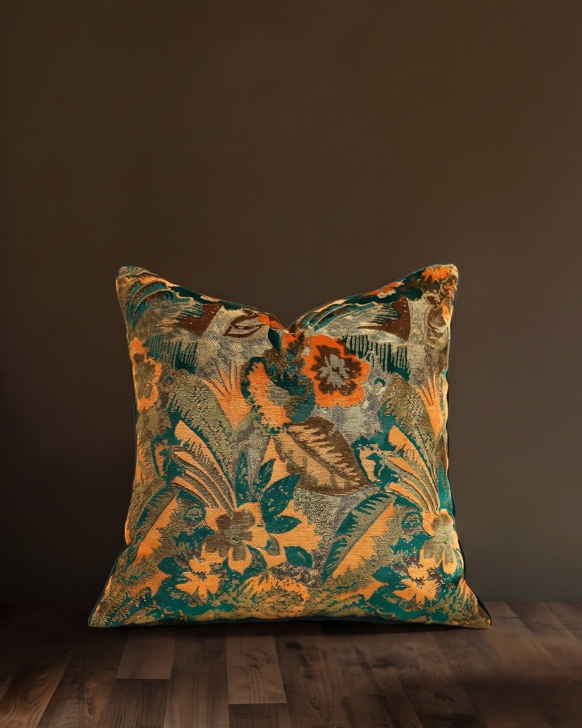 The Medici Botanical Cut-Velvet Cushion