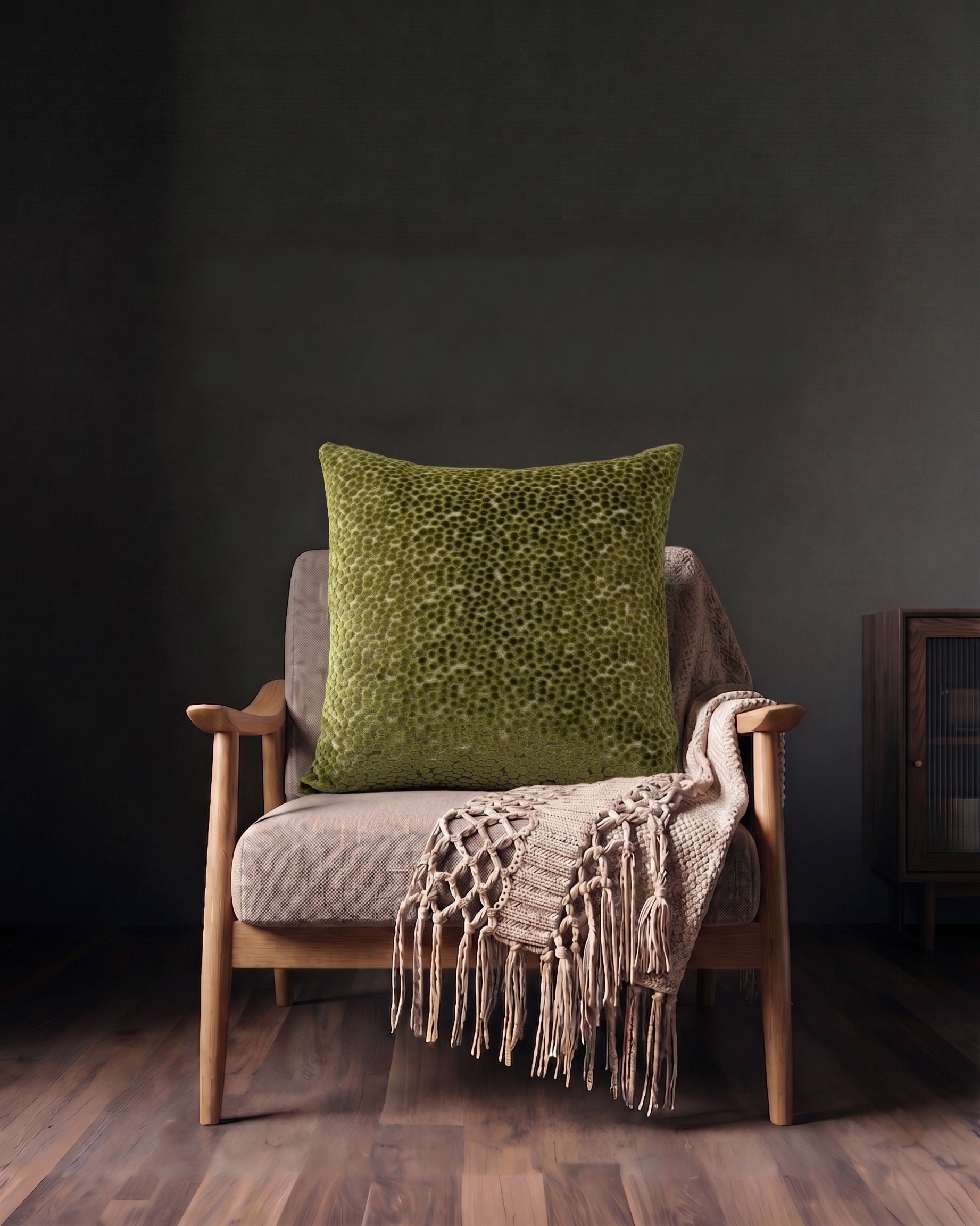 The Verdant Textured Velvet Pillow