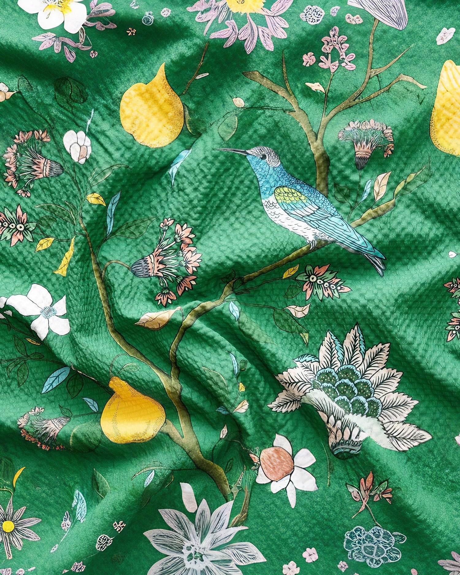 The Queen’s Greenhouse Whimsical Meadow Botanical Comforter Set - Green