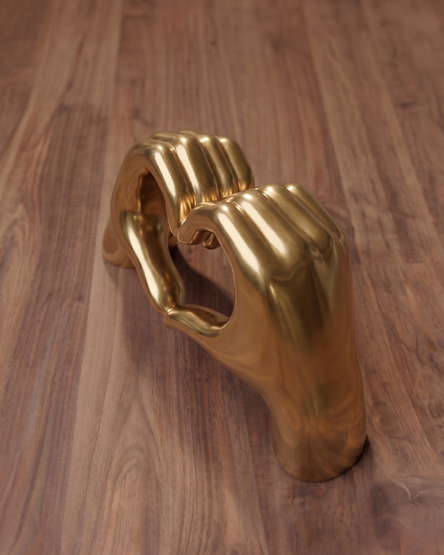 Aura Gold Heart-Hands Sculptural Decor
