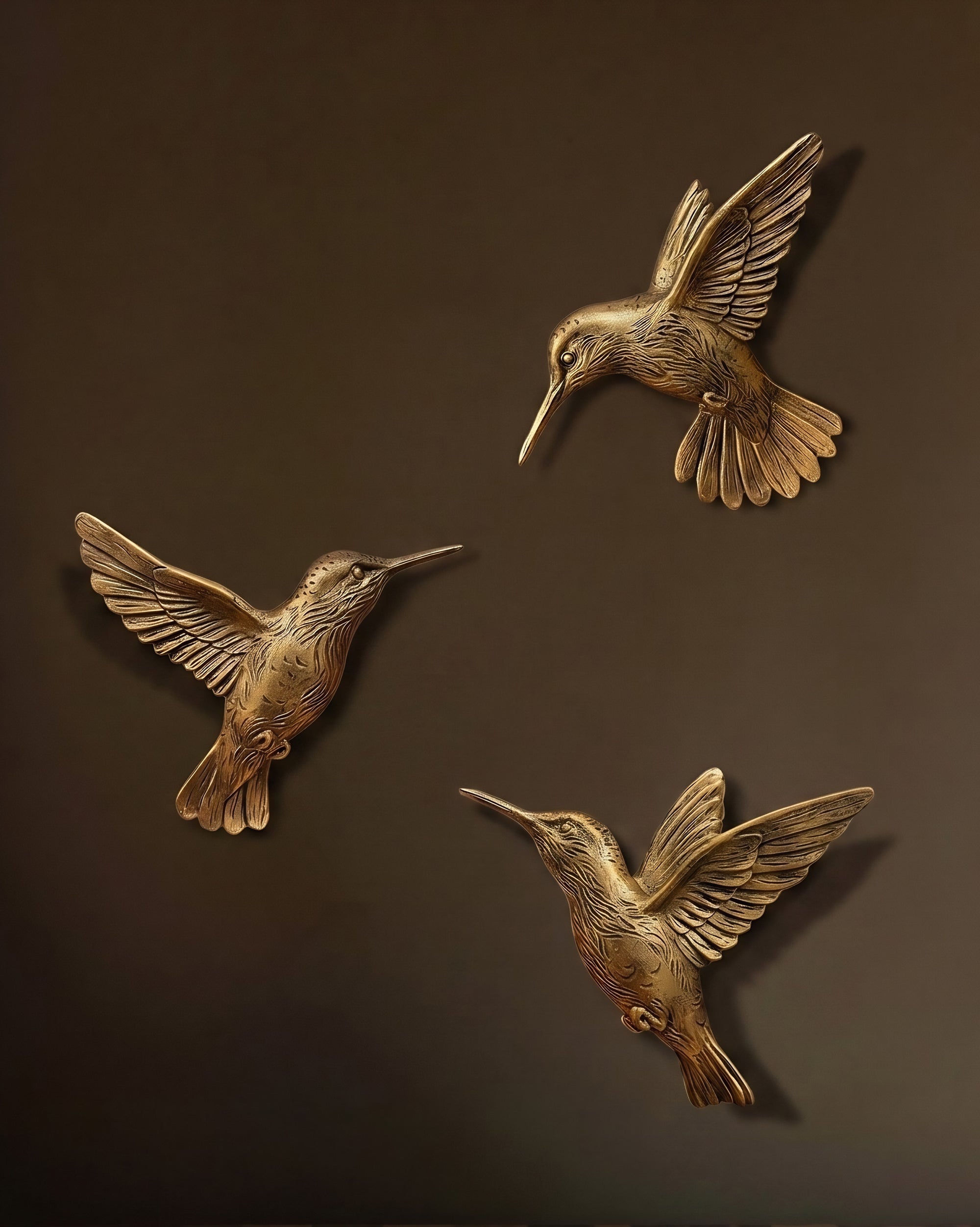 Meadow &amp; Hearth Vintage Gold Hummingbird Wall Art