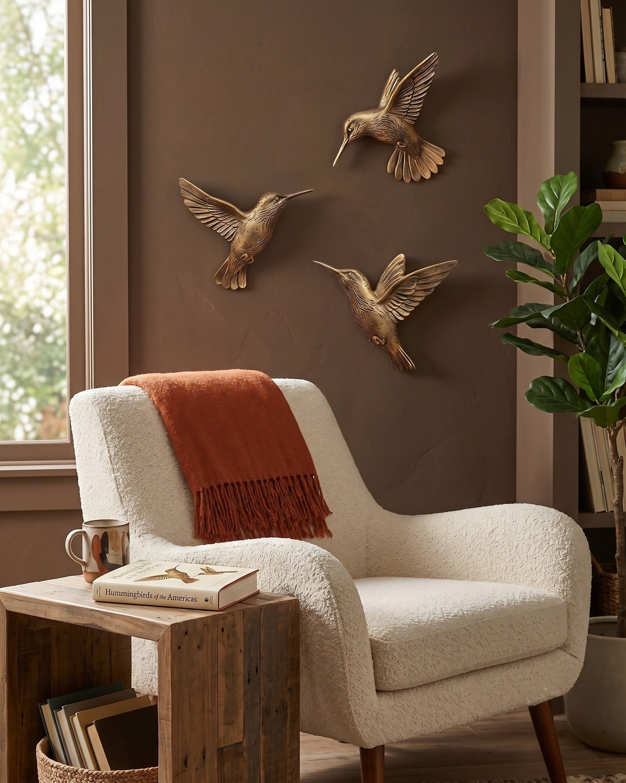 Meadow &amp; Hearth Vintage Gold Hummingbird Wall Art